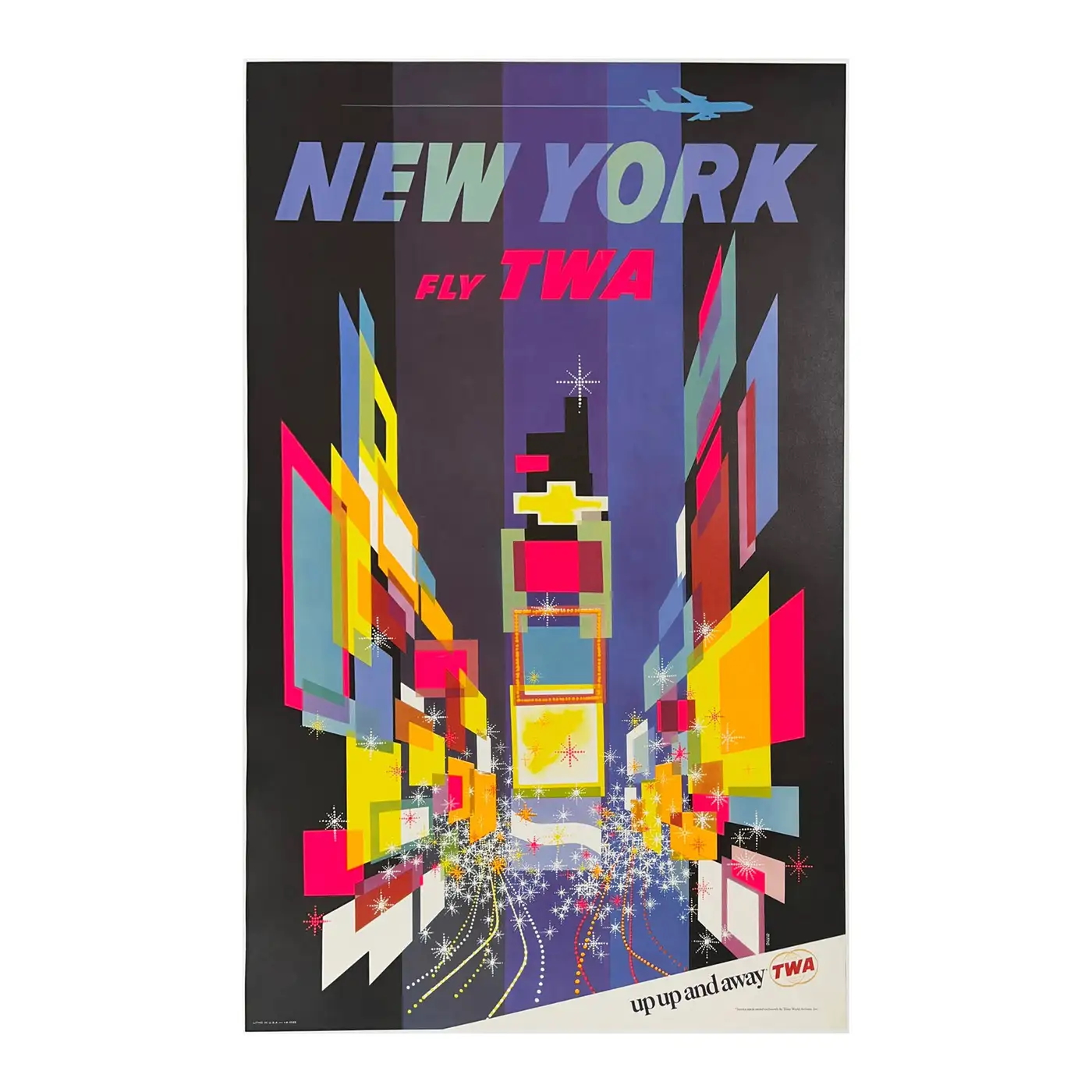 David Klein Vintage New York TWA Travel Poster Available For