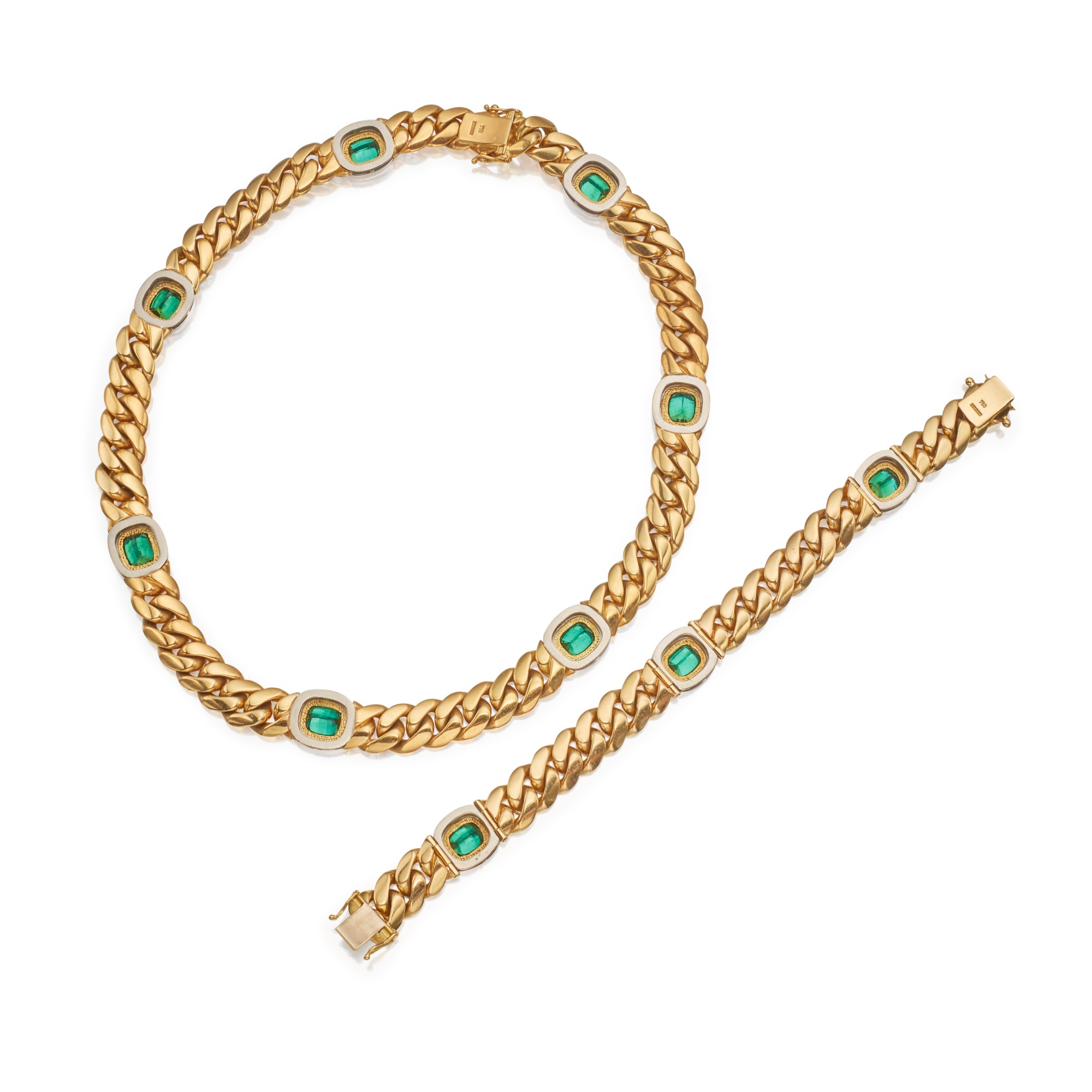 Gold, Tourmaline and Diamond Necklace and Bracelet Fine Jewels 2020