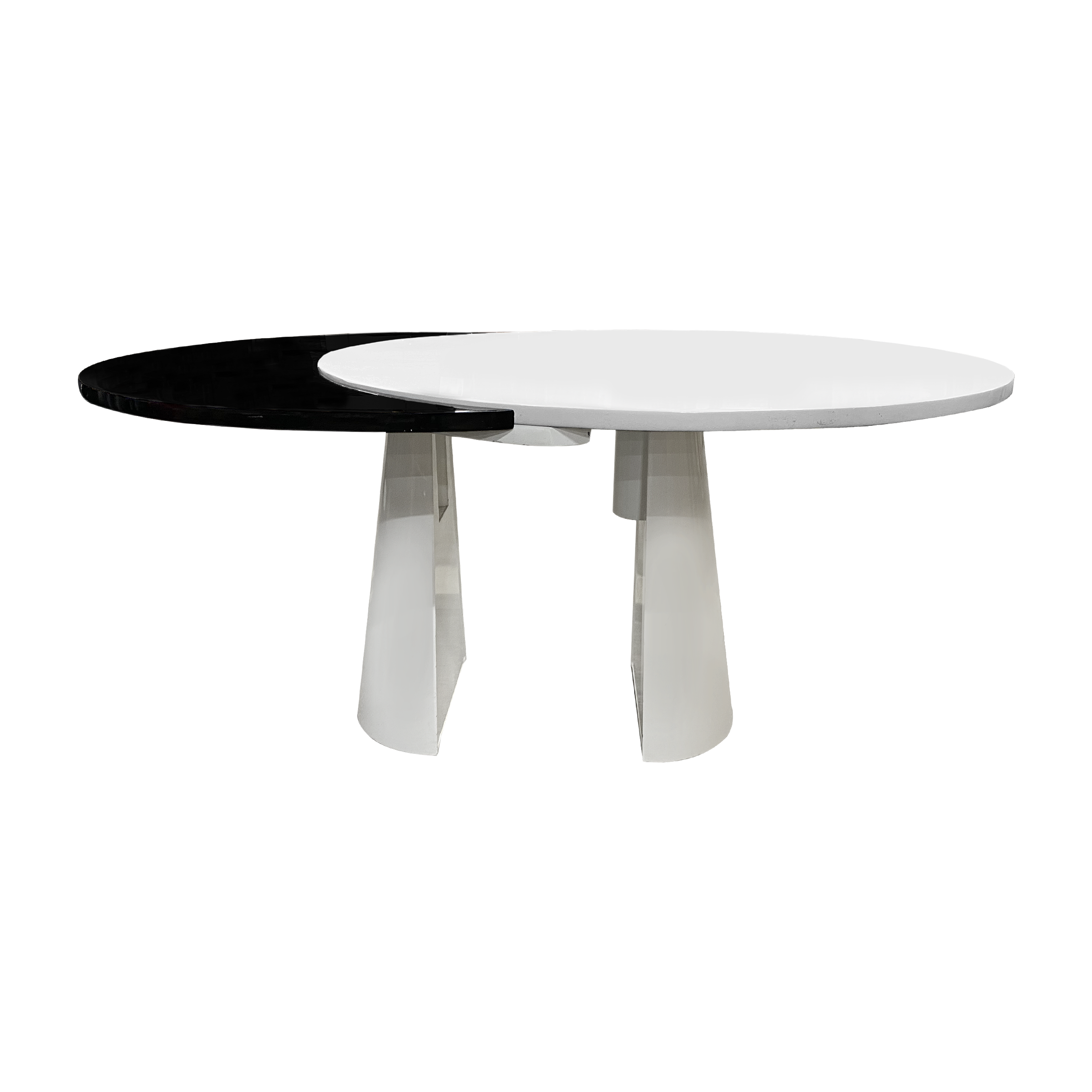 Vintage Black And White Extension Dining Table Available For Immediate