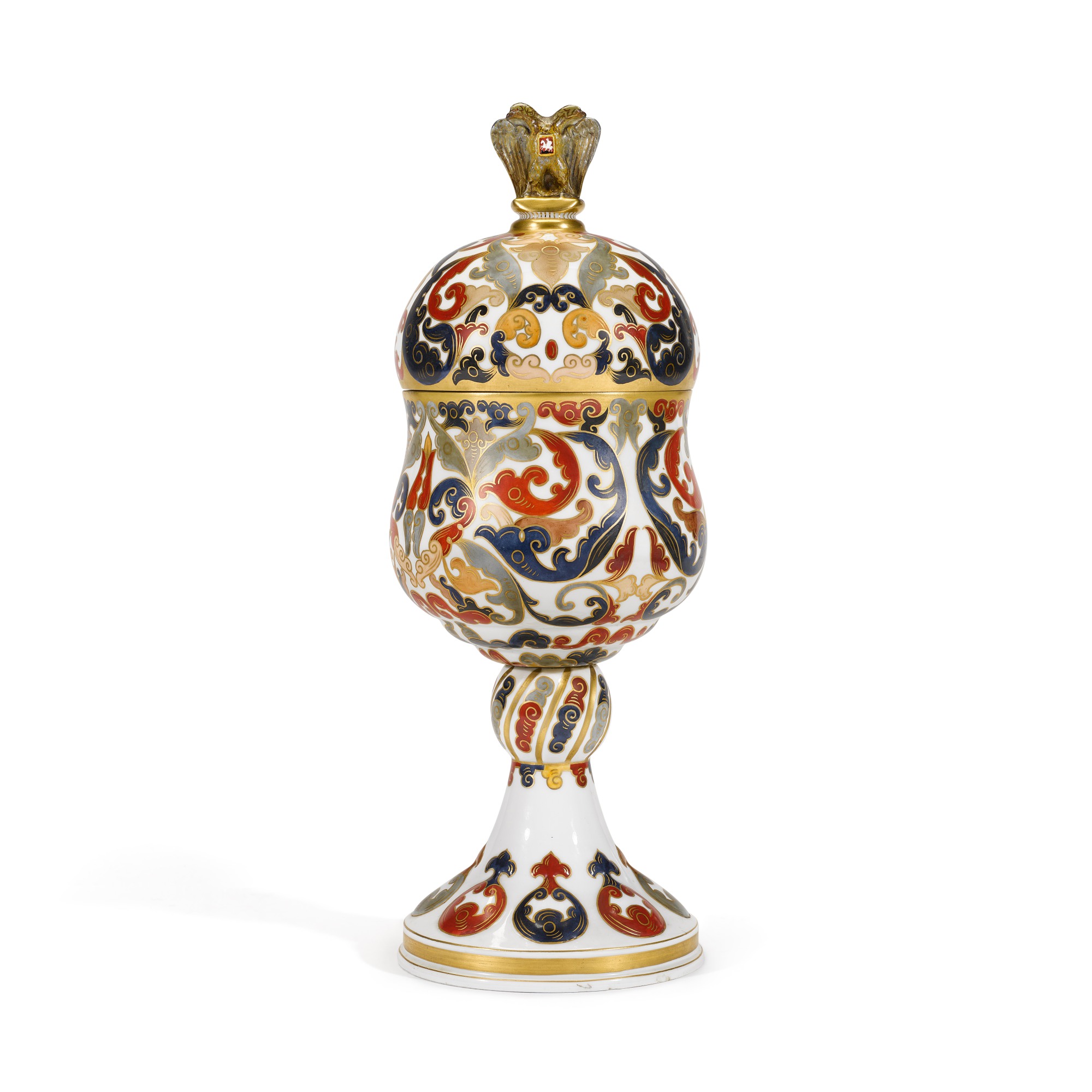 A rare porcelain covered cup, Imperial Porcelain Factory, Period of Nicholas II, 1914 Fabergé