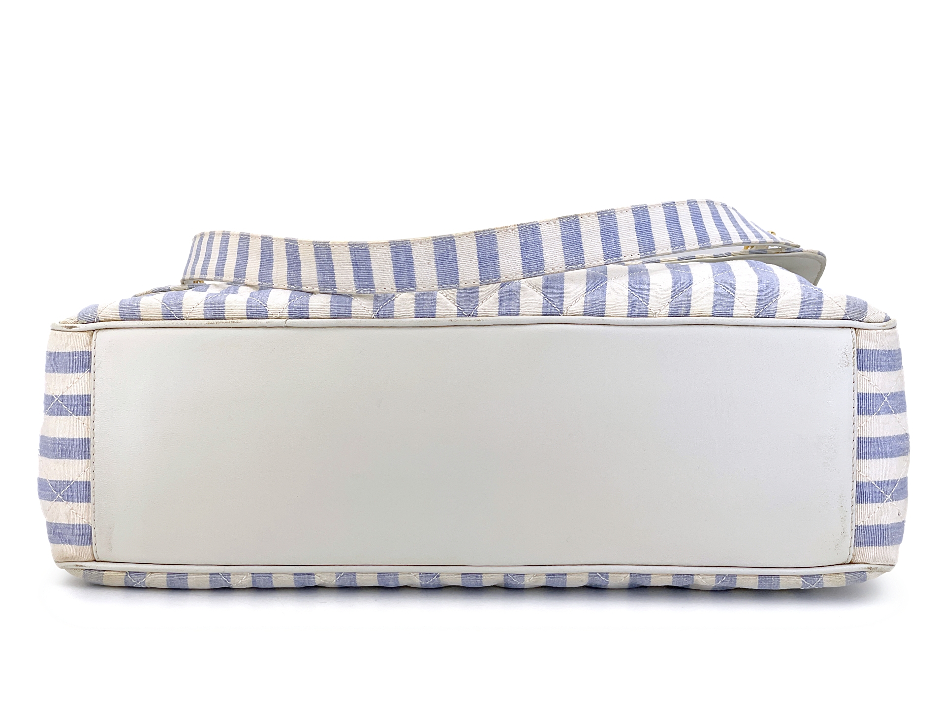 シャネルスーパーコレクション Chanel Vintage Vintage Blue And White Striped Linen
