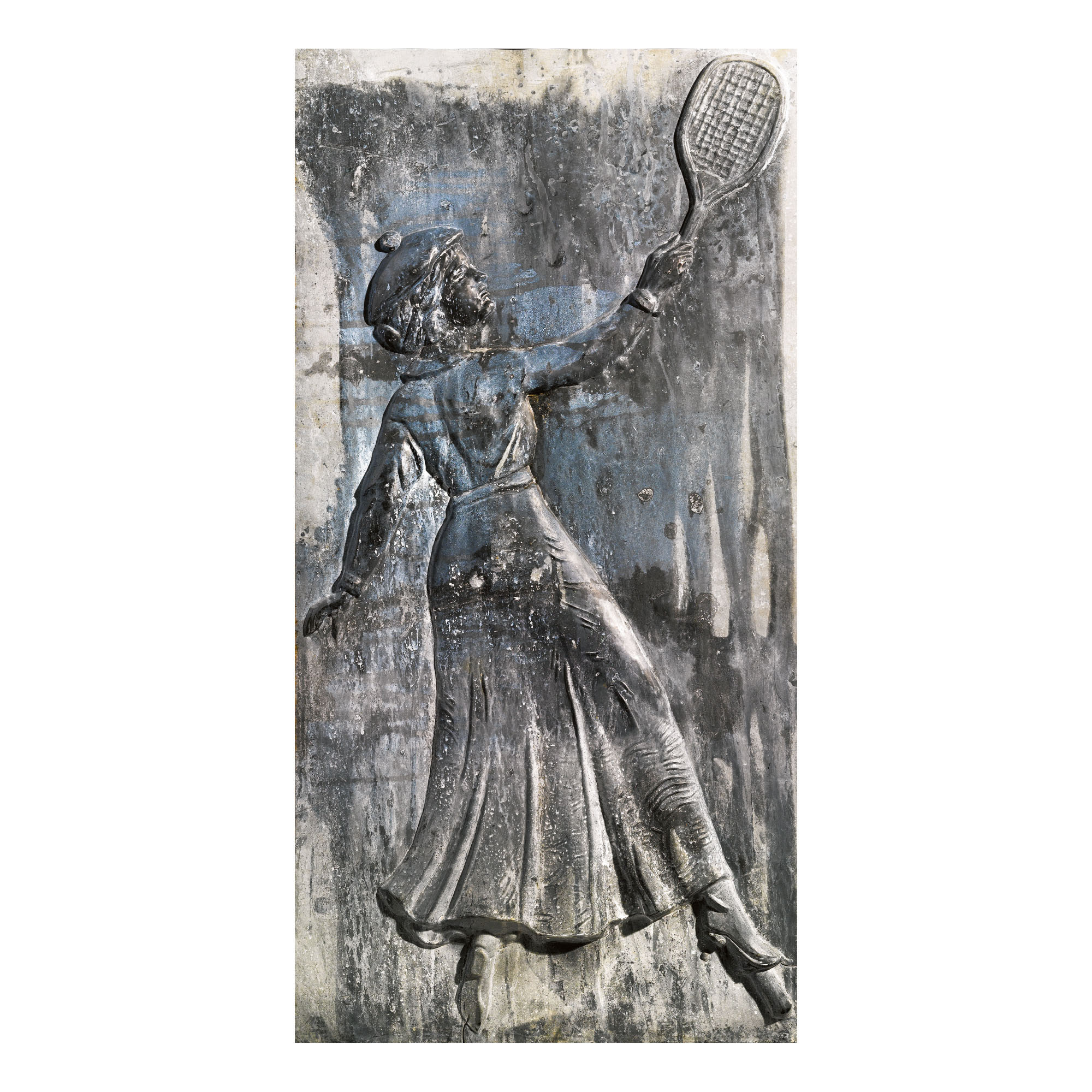 CAST ZINC TENNIS PLAYER WEATHERVANE MOLD, J.L. MOTT IRON WORKS (1876