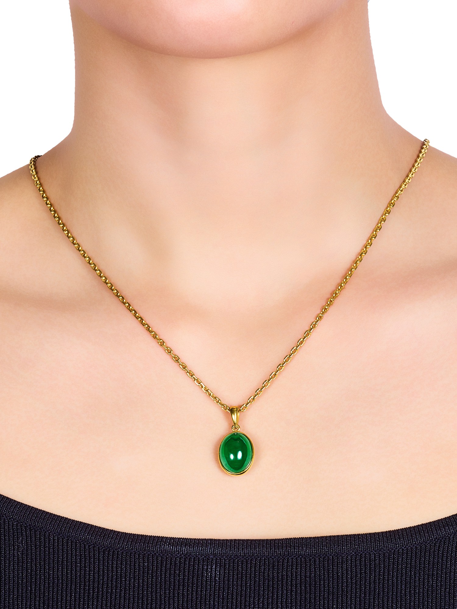 A Very Fine Jadeite Pendent Necklace 天然翡翠項鏈 Magnificent Jewels