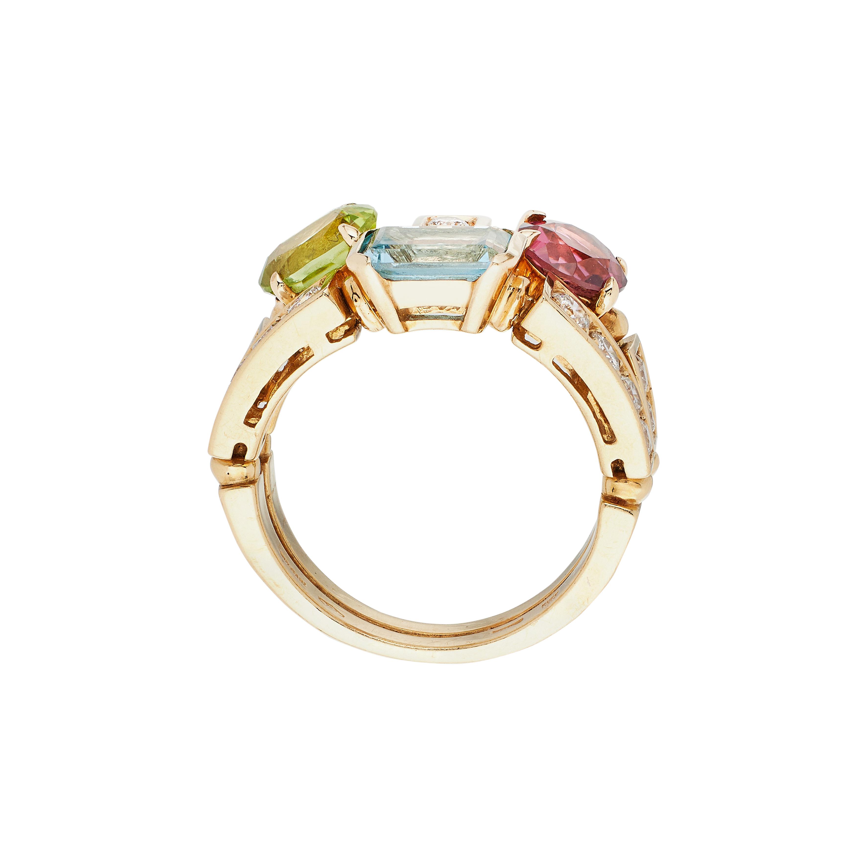 Bvlgari Gold And Multigem Allegra Ring Available For Immediate 