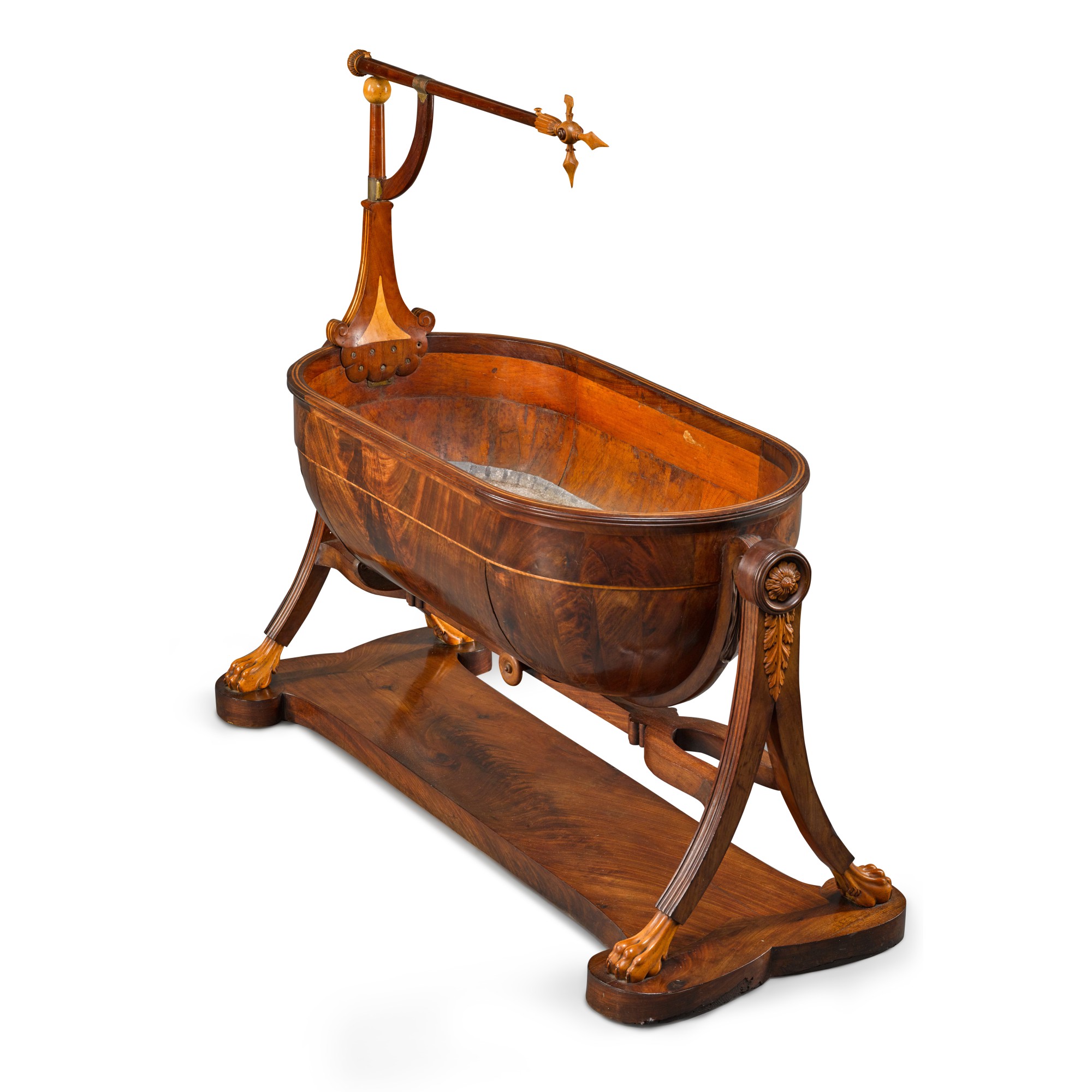 A Spanish carved mahogany cradle, early 19th century Royal & Noble