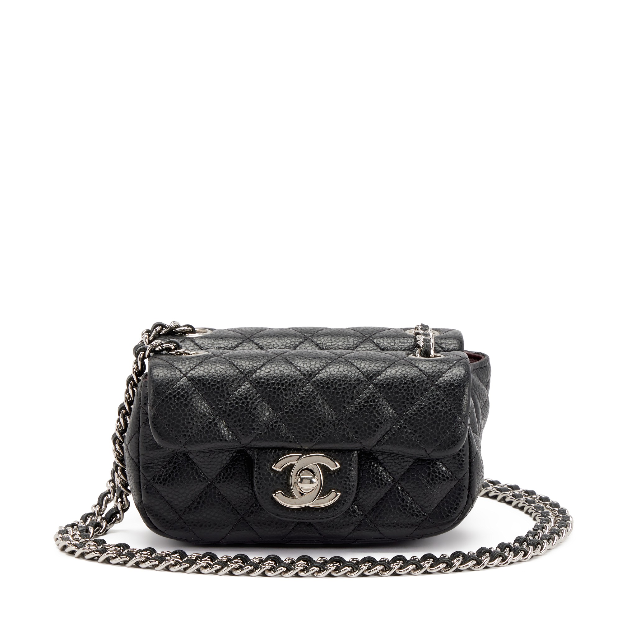 レ ミニ ドゥ シャネル 2011 Chanel Black Quilted Caviar Twin Double Mini Rectangular Classic