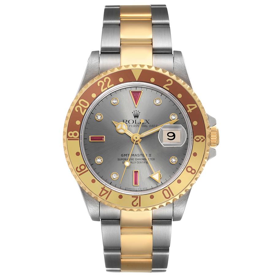 Rolex Vintage GMT-Master II Serti Dial (Reference 16713). A 40mm
