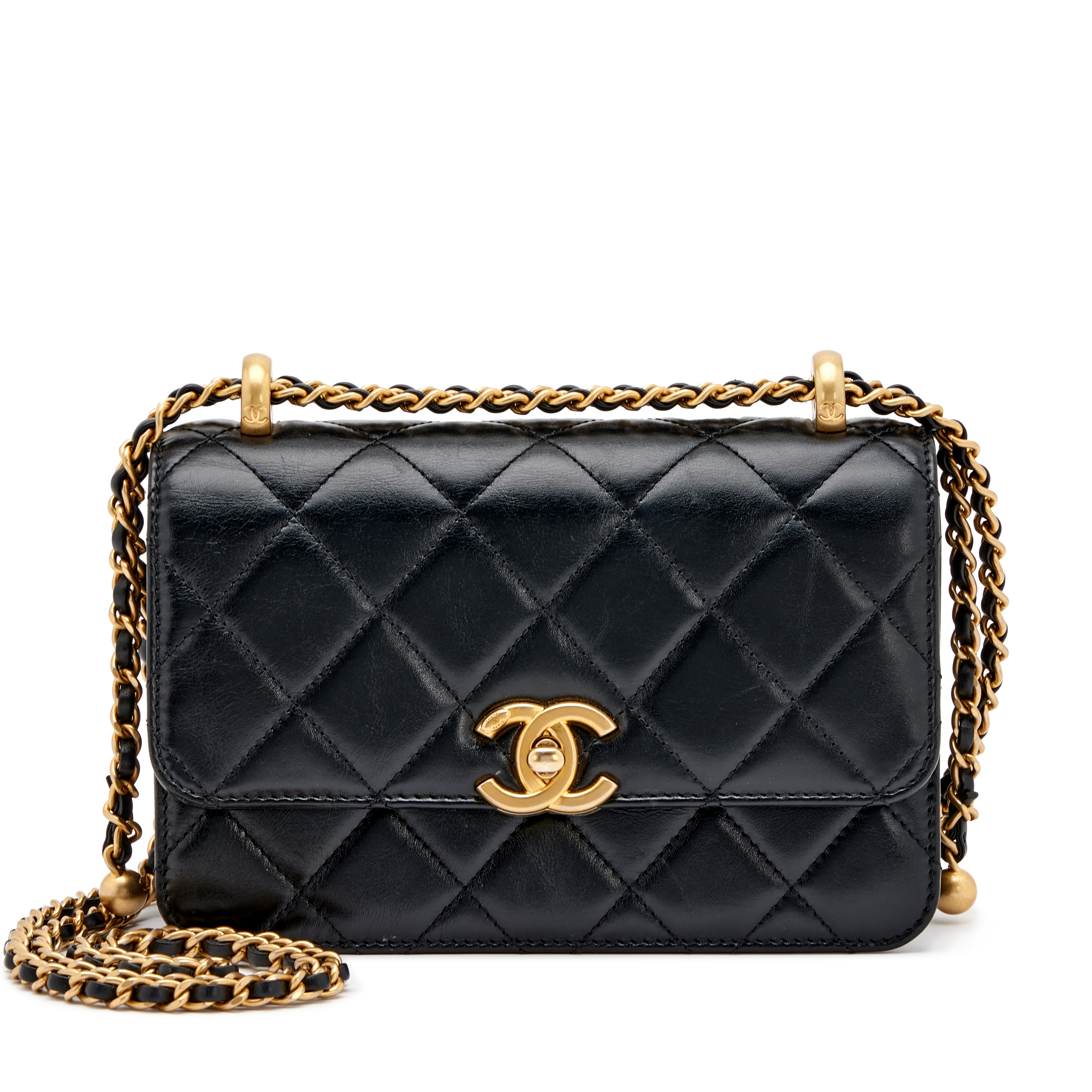 Chanel Black Calfskin Quilted Mini Perfect Fit Flap Bag Aged  display picture 1