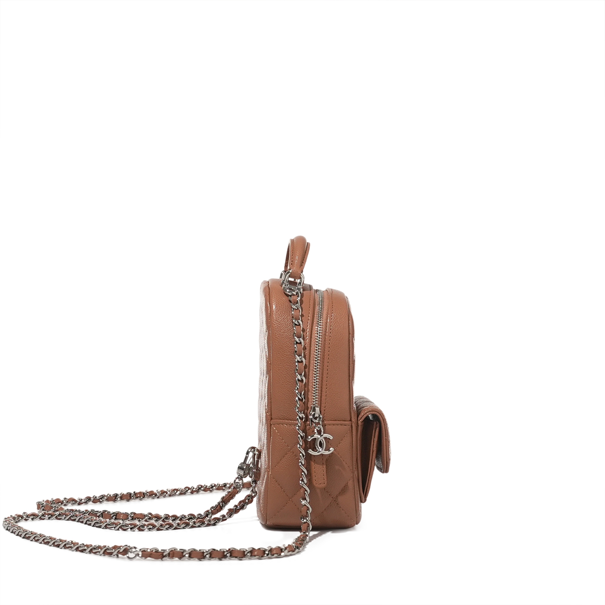 Chanel Brown Quilted Caviar Mini Backpack Silver Hardware  display picture 2
