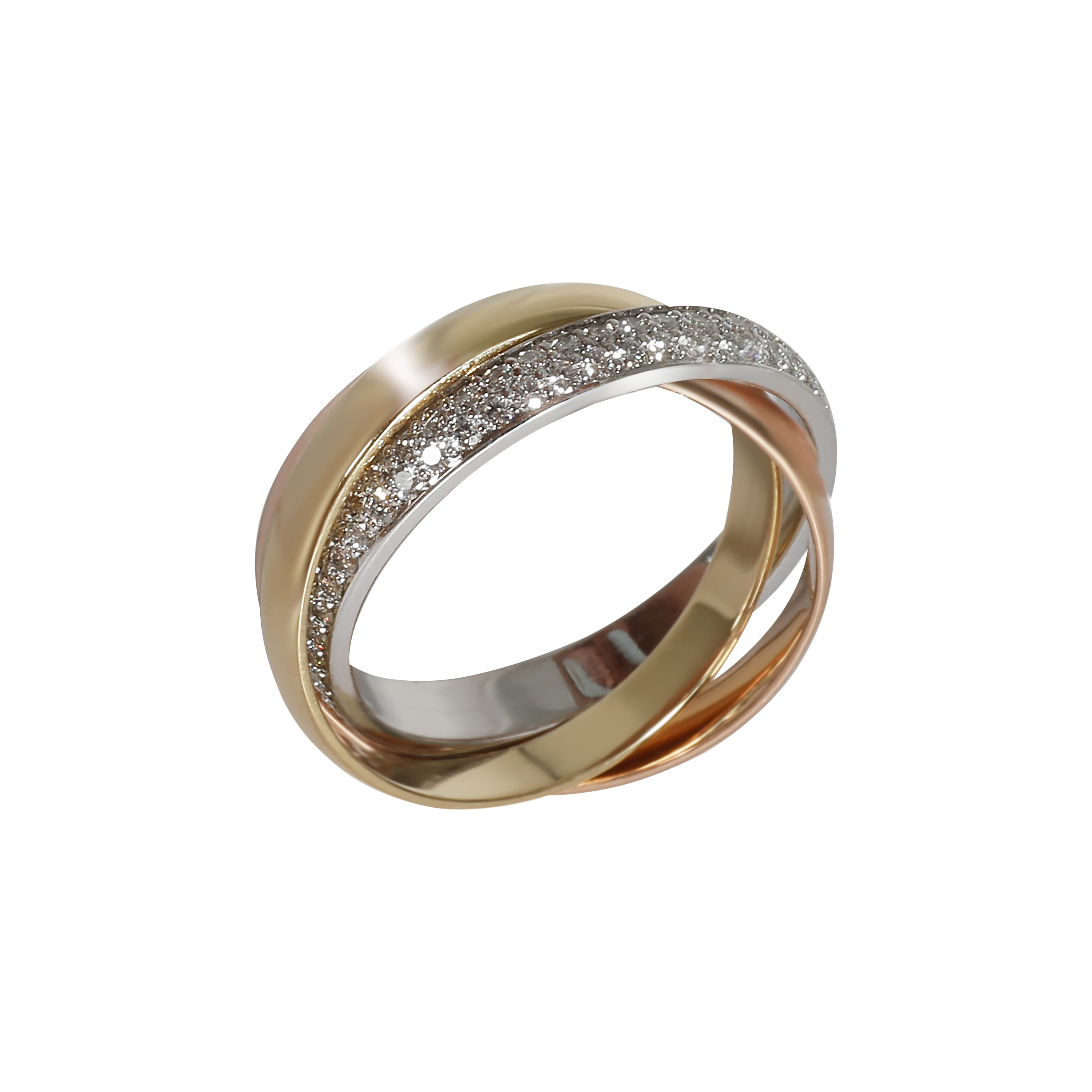 【Cartier】Trinity ring Small WhiteGold RoseGold YellowGold CRB4089100 - Trinity ring - White gold, yellow gold, rose