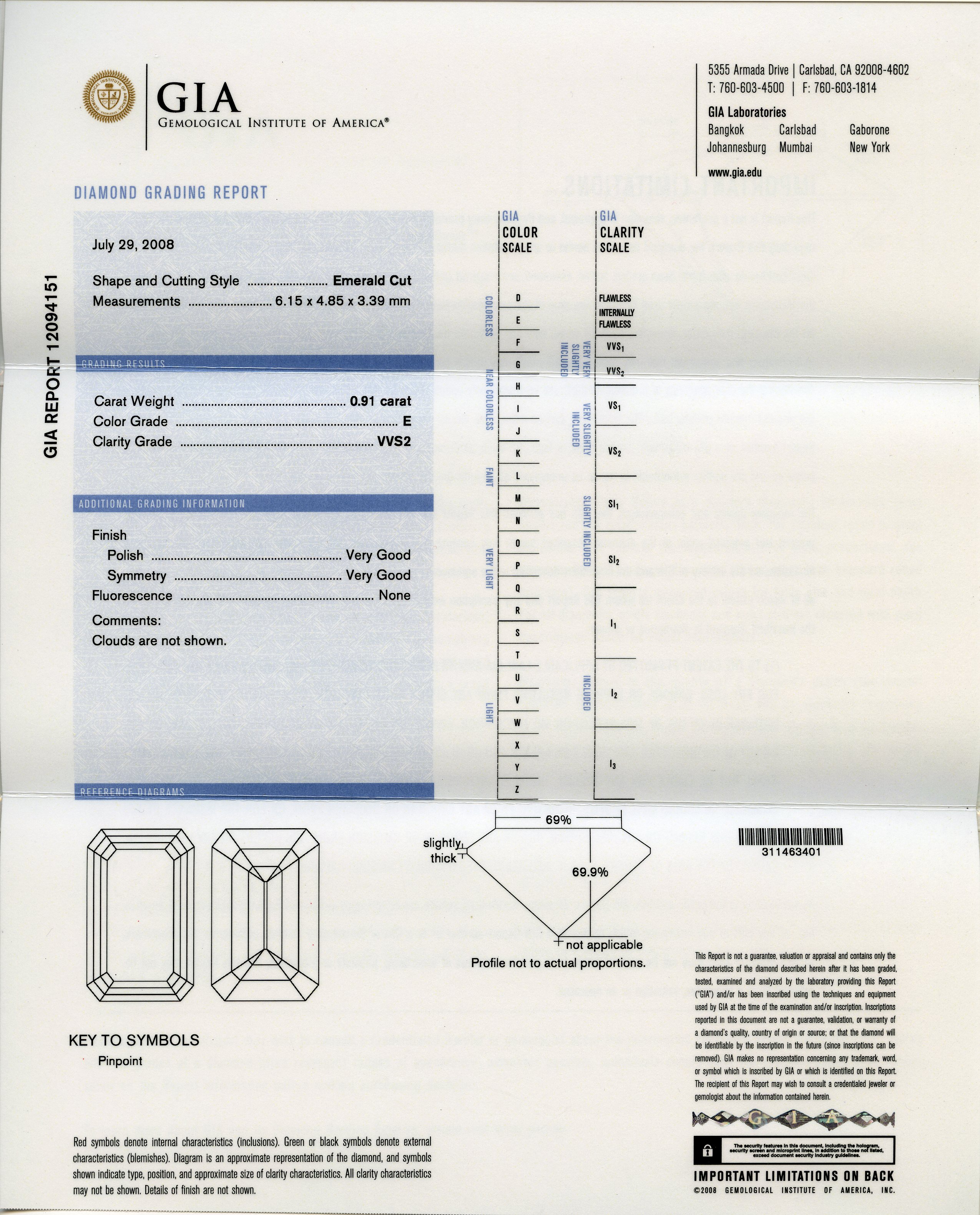 Platinum, 4.02ct Emerald Cut Diamond and Diamond Three Stone Engagement Ring - Image 6