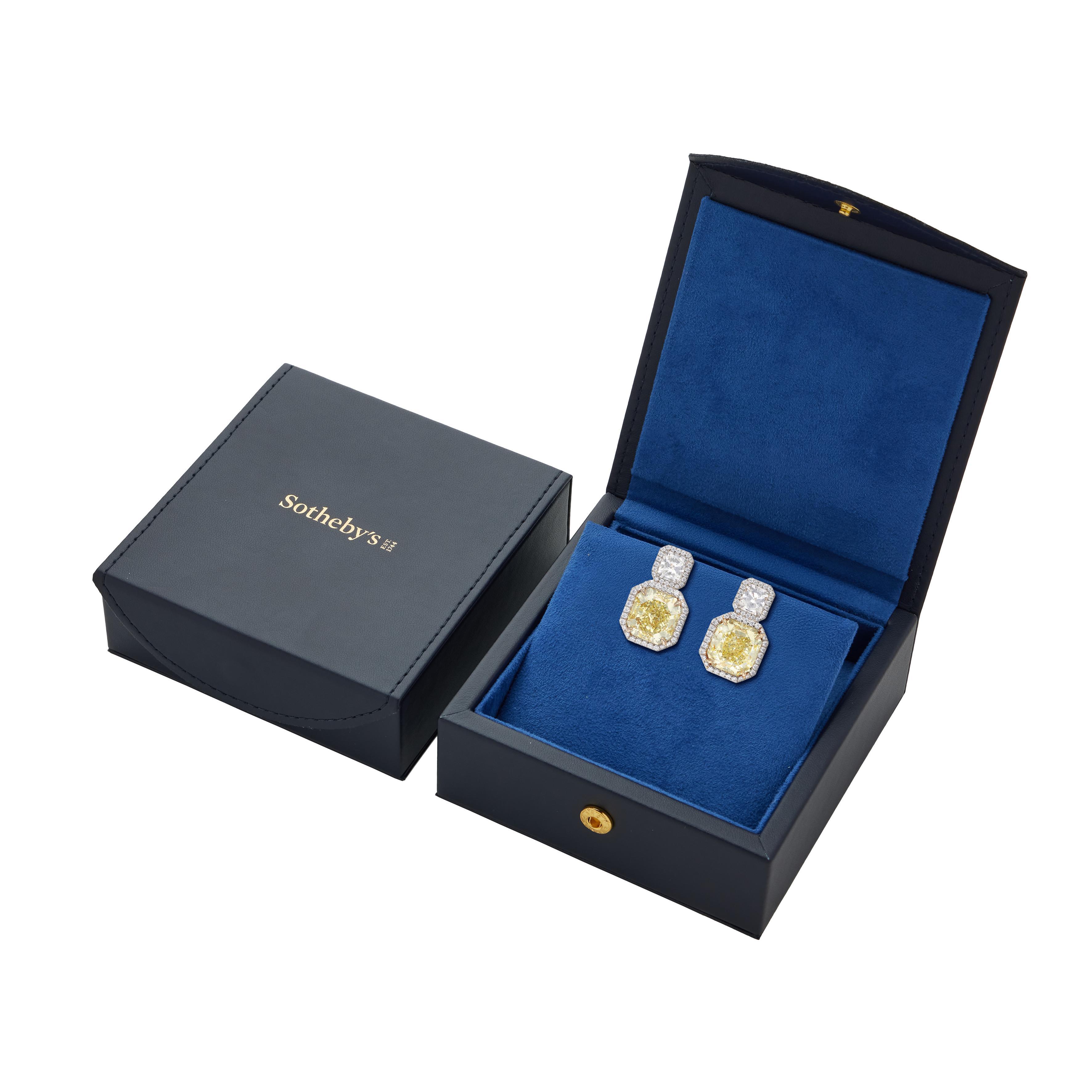 [LLOYD] 韓国ブランド☆L-CARAT Fancy Cut Earring Platinum, Gold, 10.45ctw Fancy Yellow Diamond And Diamond