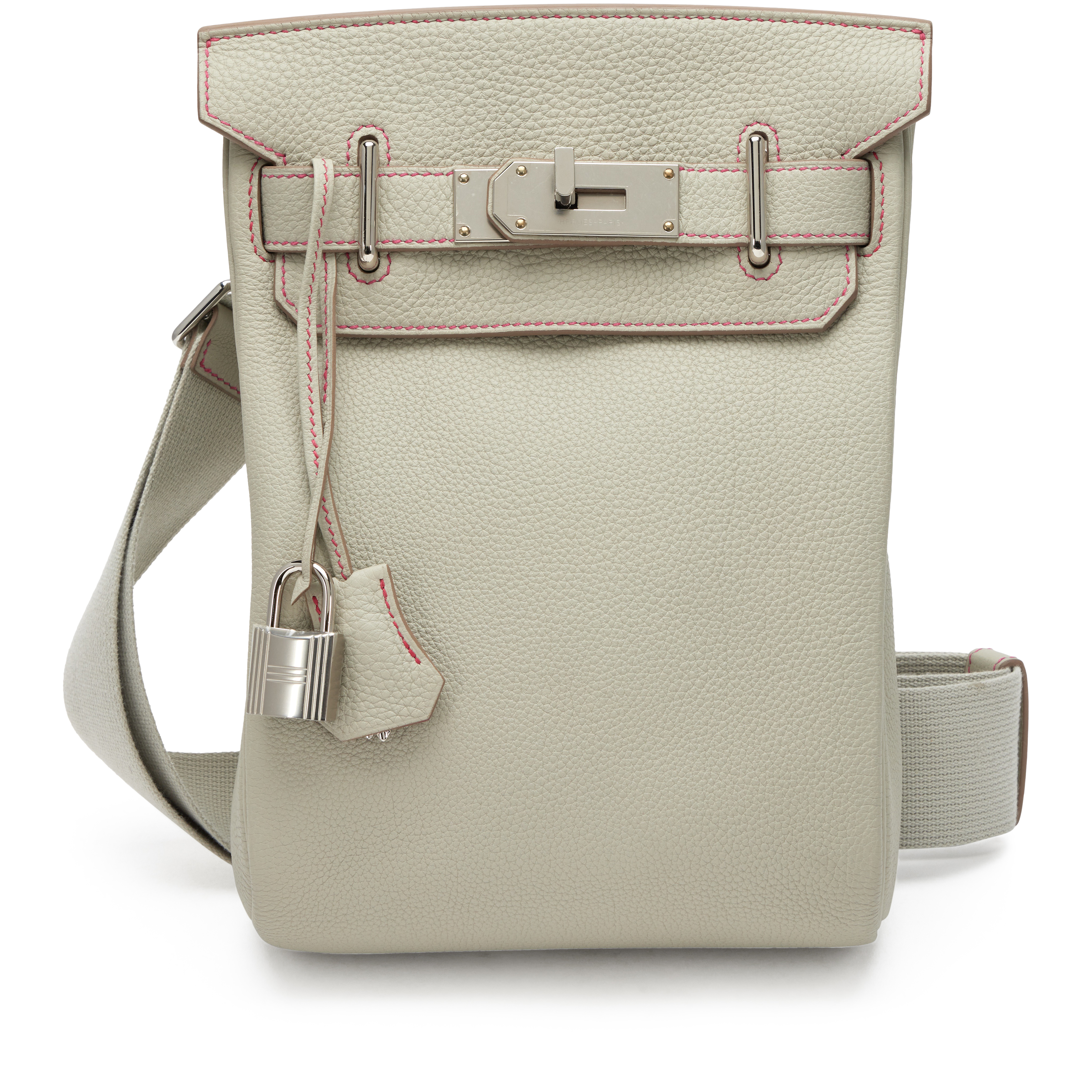 Hermès Gris Perle Togo And Rose Lipstick Swift HSS Hac Sac À Dos