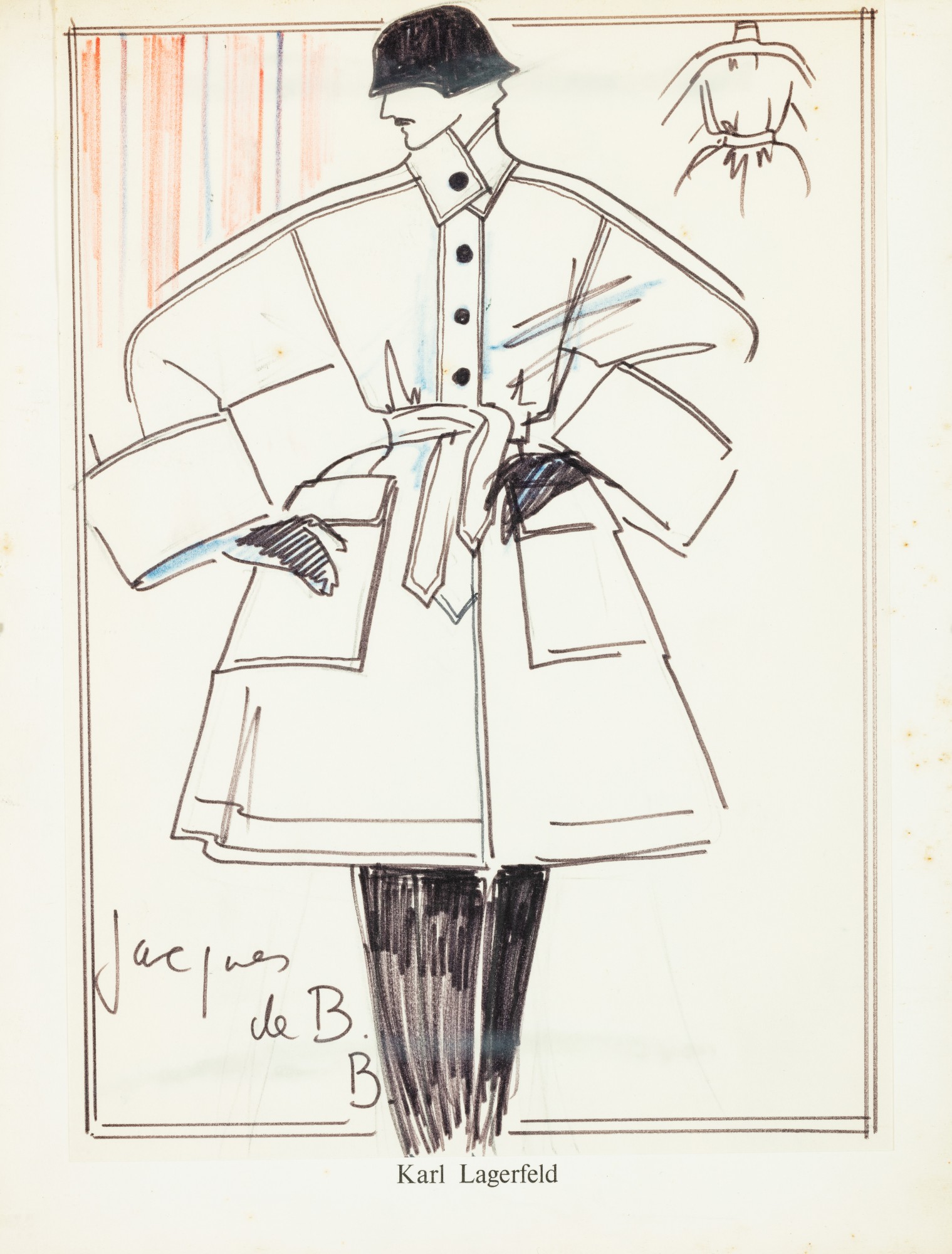 Jacques de Bascher in raincoat KARL, Karl Lagerfeld’s Estate Part I