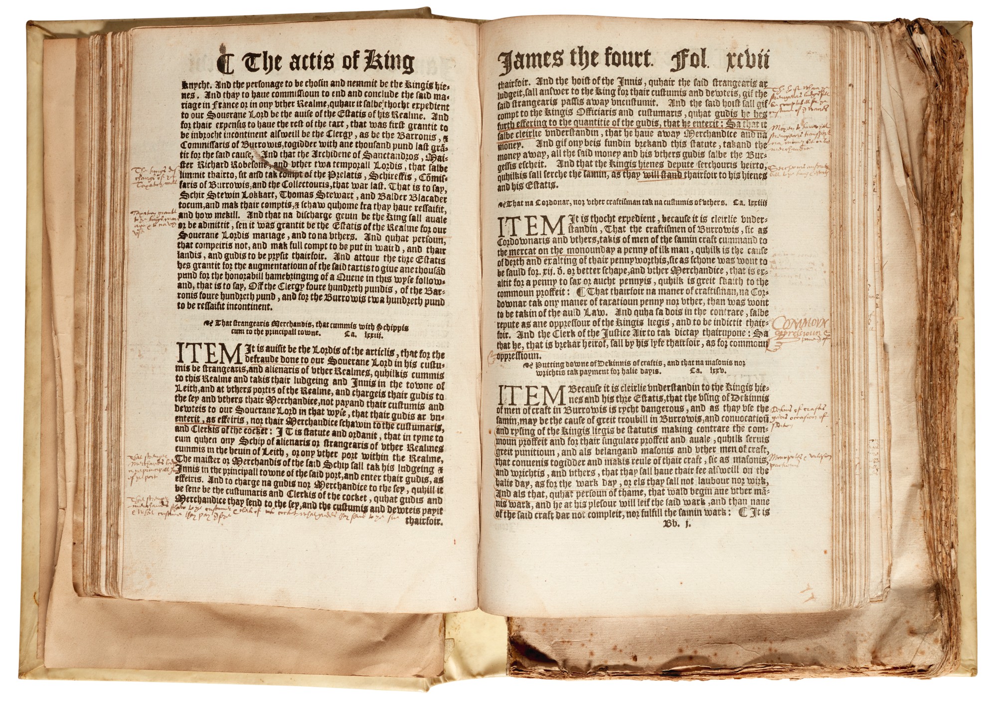 SCOTLAND Collection of Acts of Parliament, printed and manuscript
