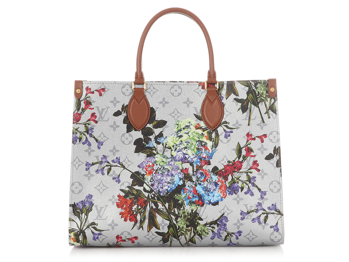 ◯ヴィトン LVガーデン オンザゴーММ シルバー◯ Louis Vuitton Metallic Silver Monogram LV Garden OnTheGo MM Gold