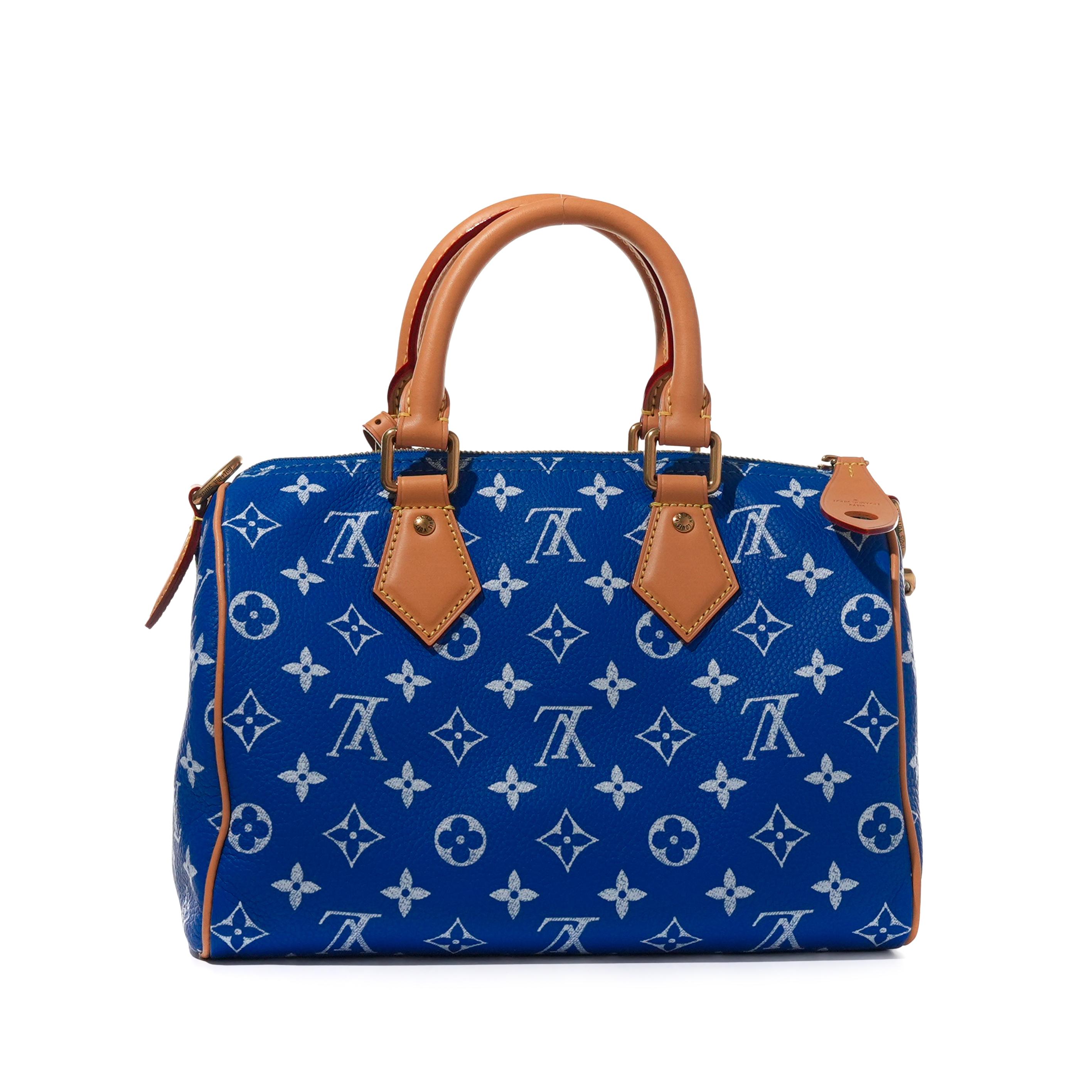 Louis Vuitton Blue And White Monogram Leather Speedy P9 Bandoulire
