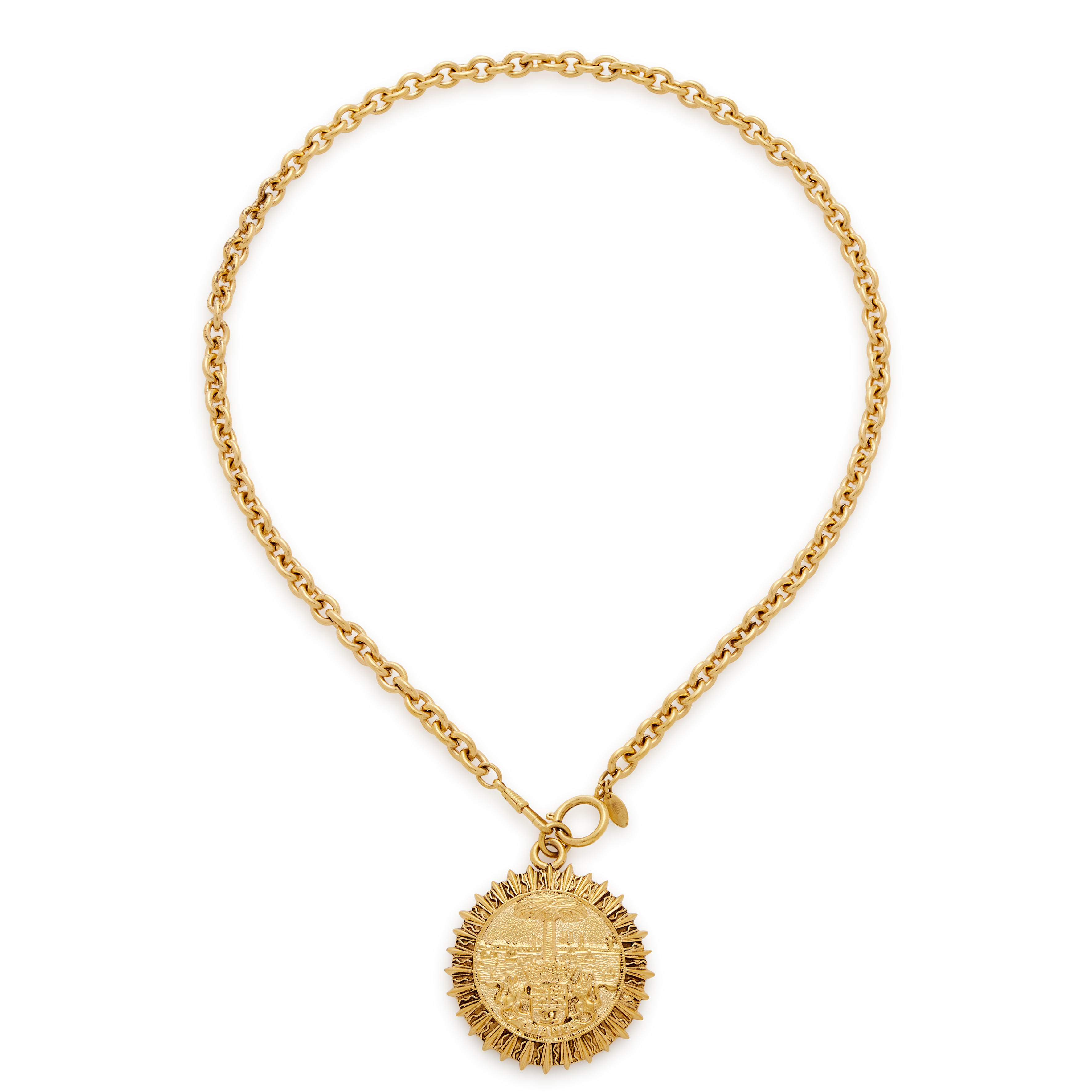Chanel Vintage Gold Metal Medallion CC Chain Necklace, 1980s 