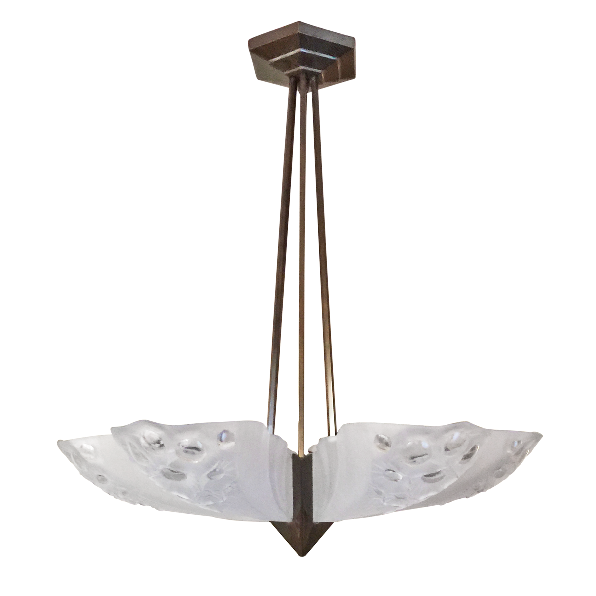 Lalique Vintage Six-Light Chandelier Available For Immediate