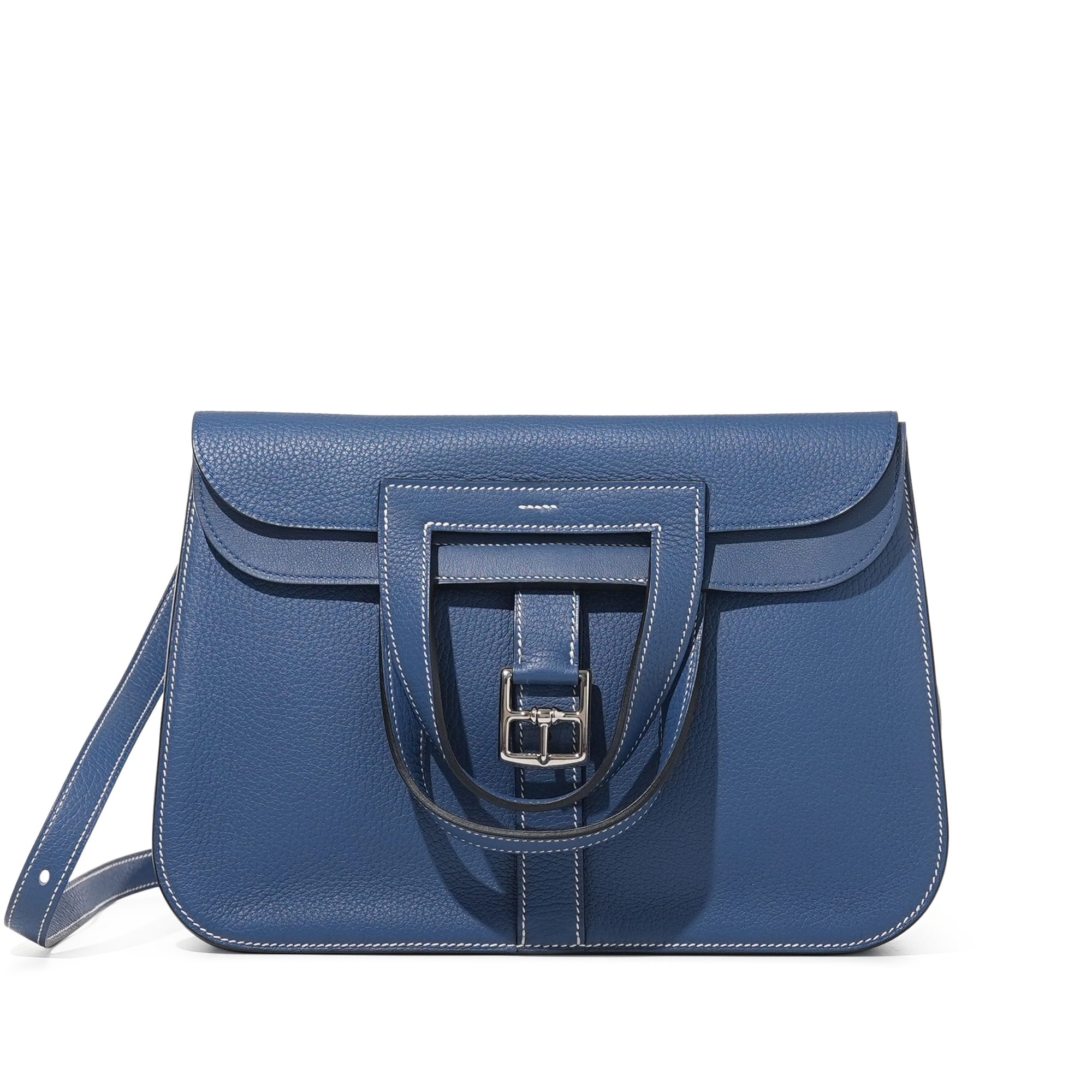 Hermès Bleu Agate Clemence Halzan 31 Palladium Hardware, 2017