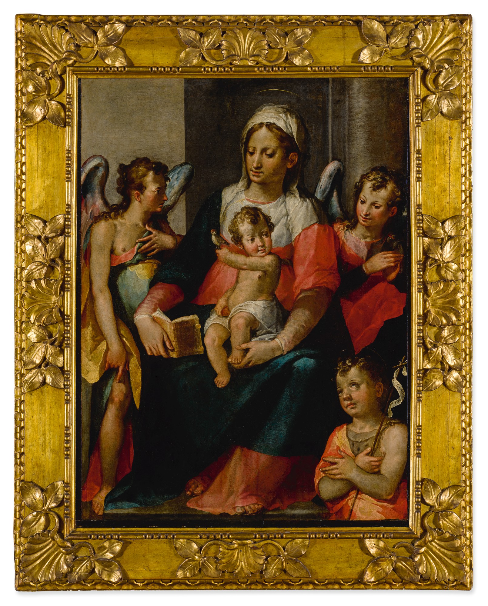 The Madonna and Child with Young St. John the Baptist and two angels ...