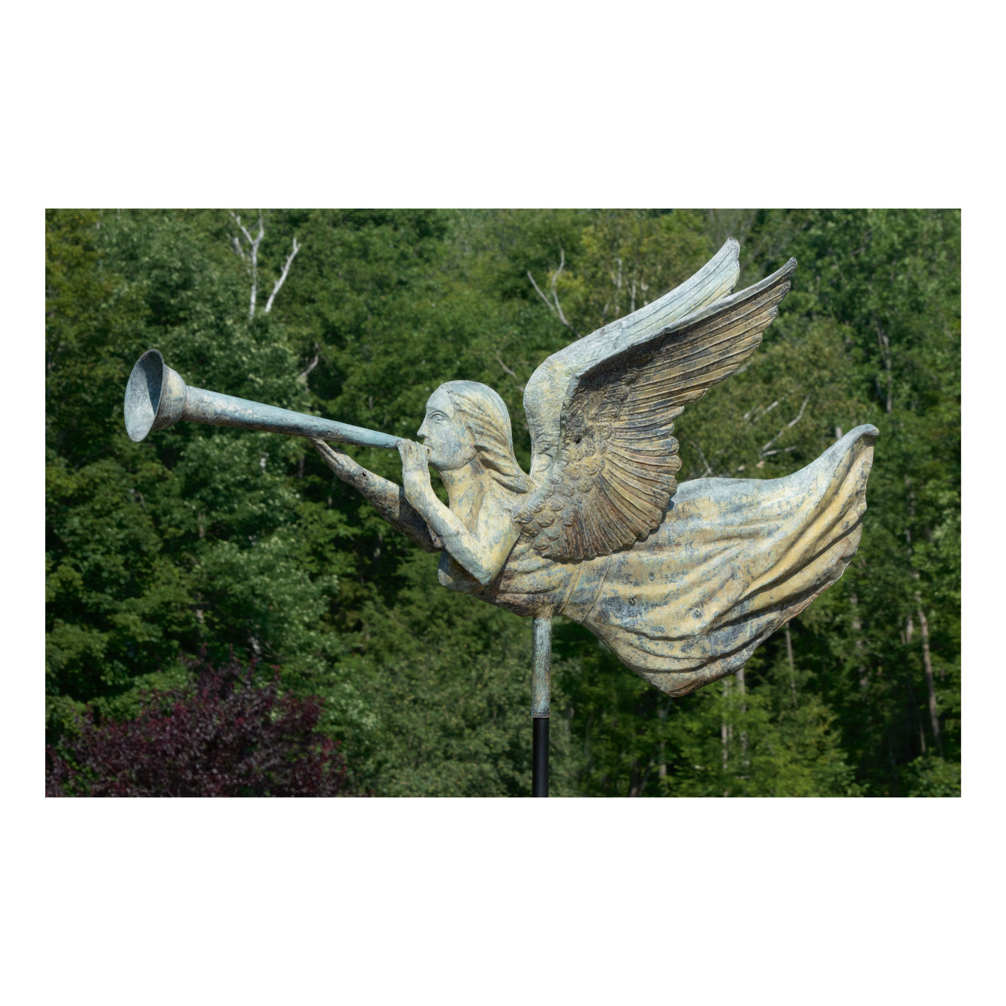 HIGHLY IMPORTANT MOLDED FULL BODIED SHEET COPPER ANGEL GABRIEL