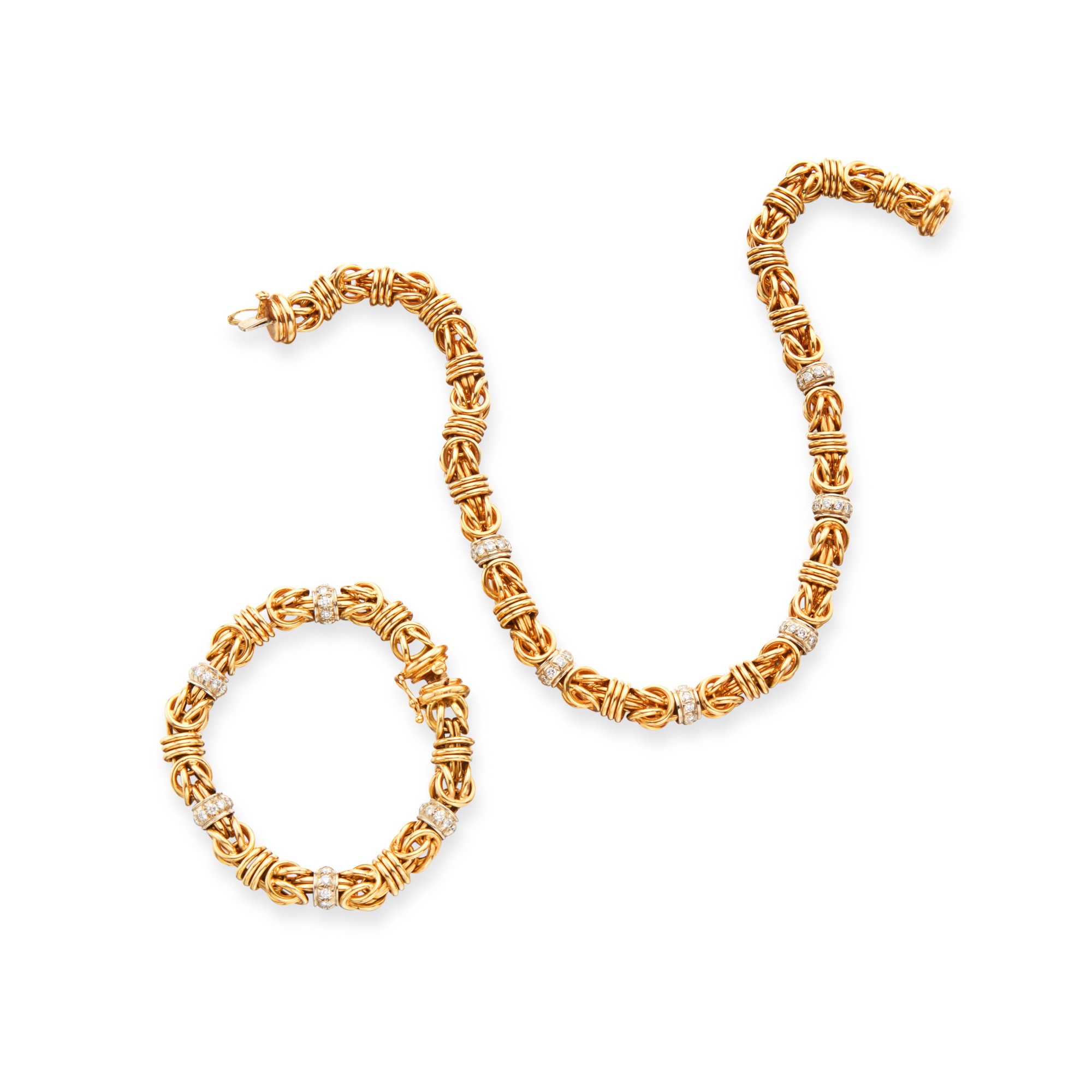 Gold and Diamond Necklace and Bracelet Fine Jewels 2021 Sotheby's