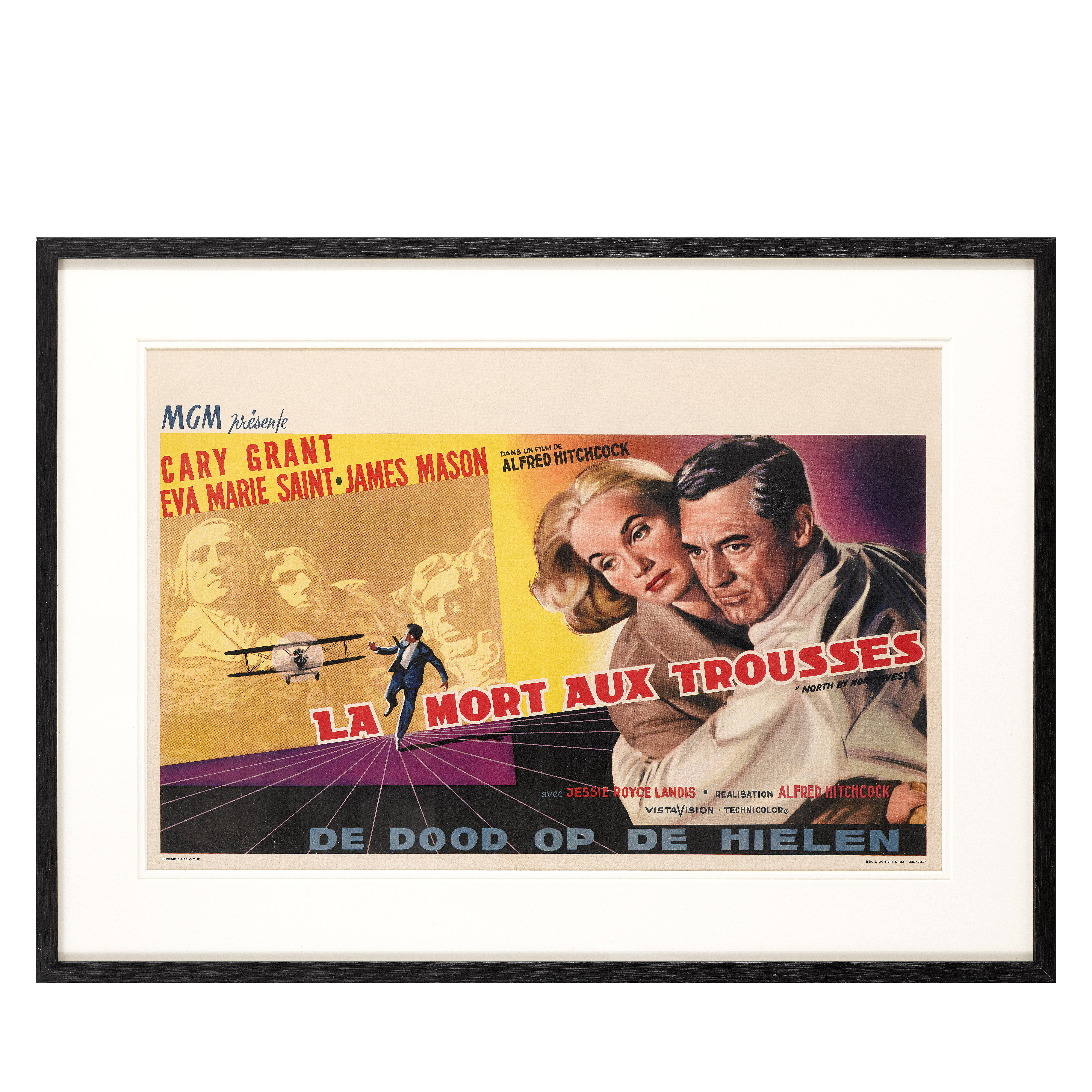 Hitchcock LA MORT AUX TROUSSES cary grant affiche cinema Ressortie 80
