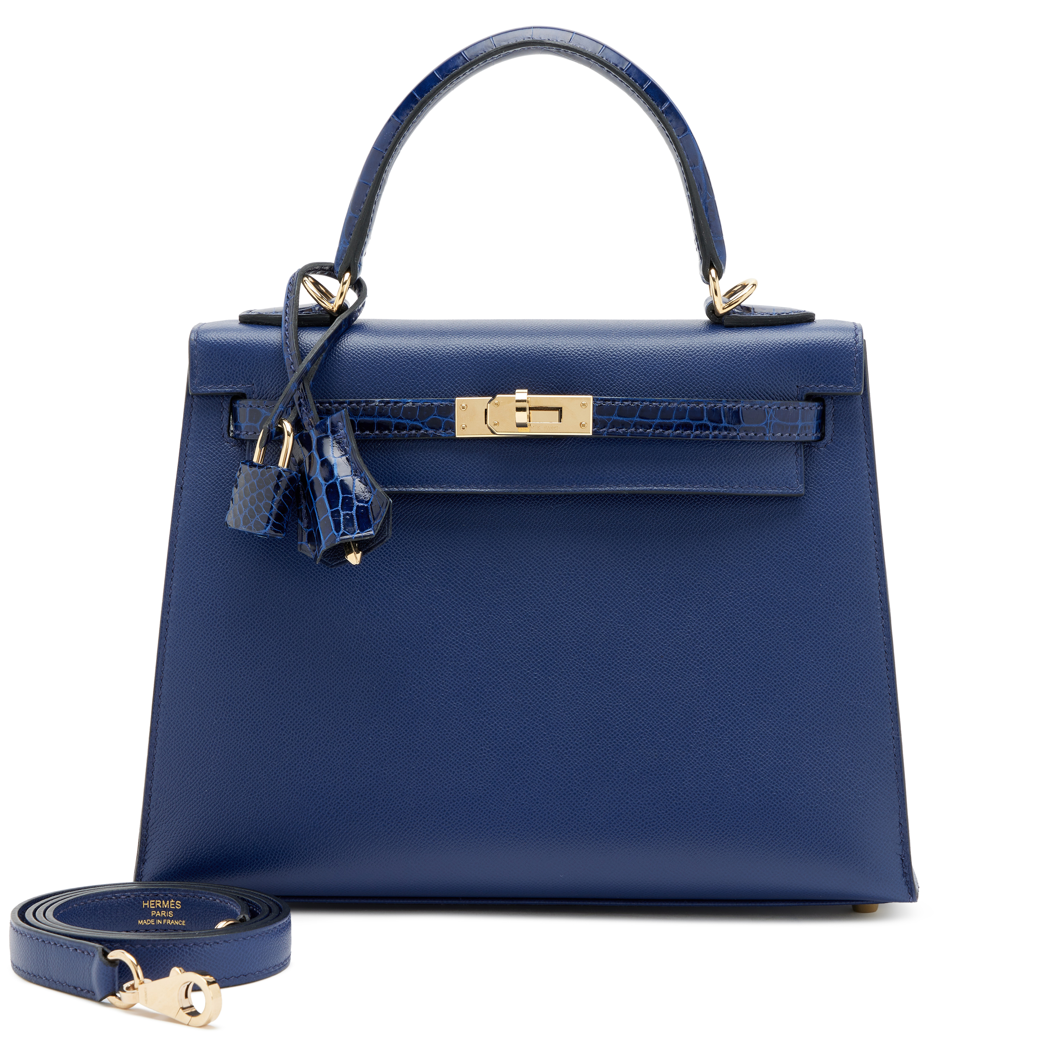 Hermès Blue Sapphire Niloticus Crocodile And Veau Madame Kelly