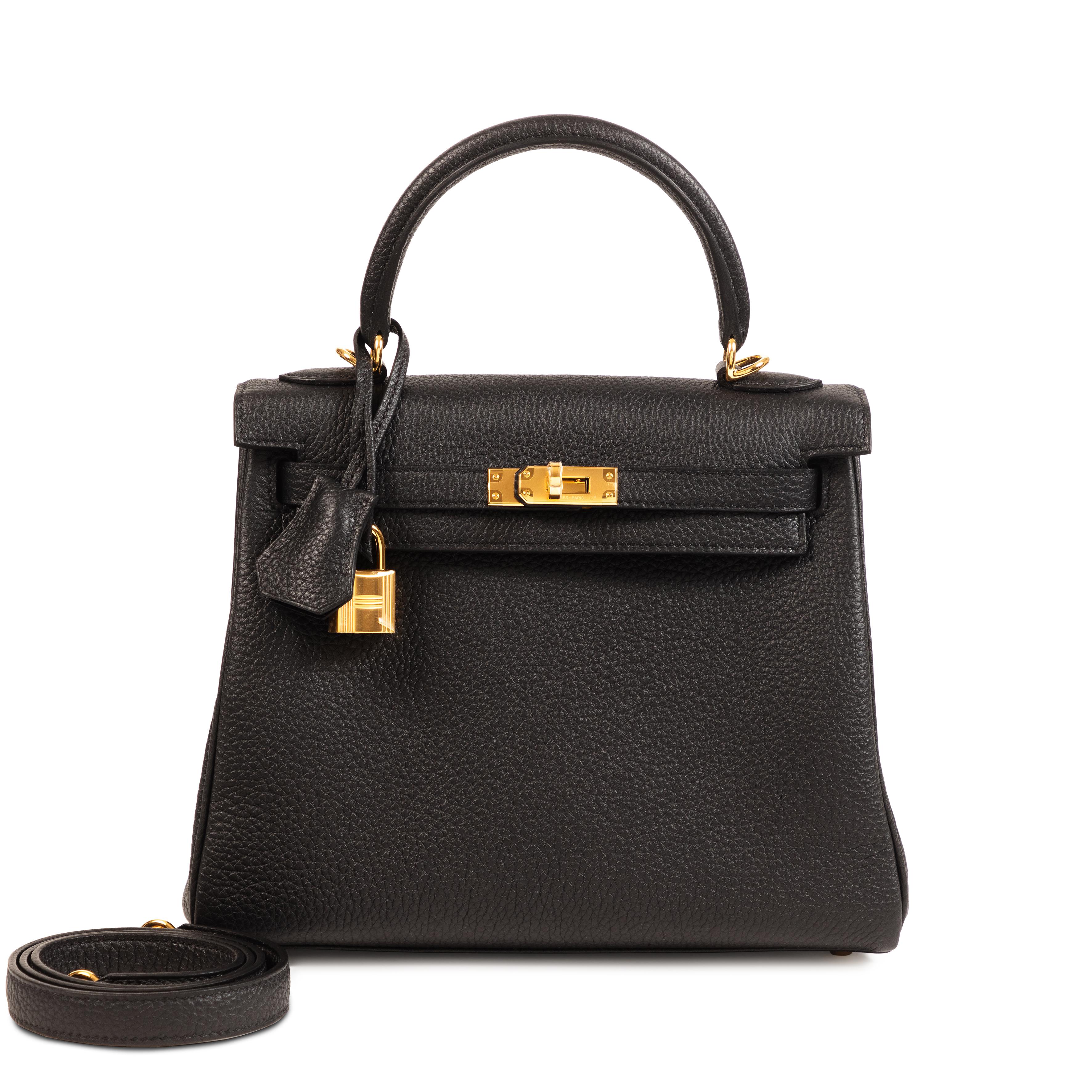 Hermès Black Togo Kelly 25 Retourne Gold Hardware, 2026 Available