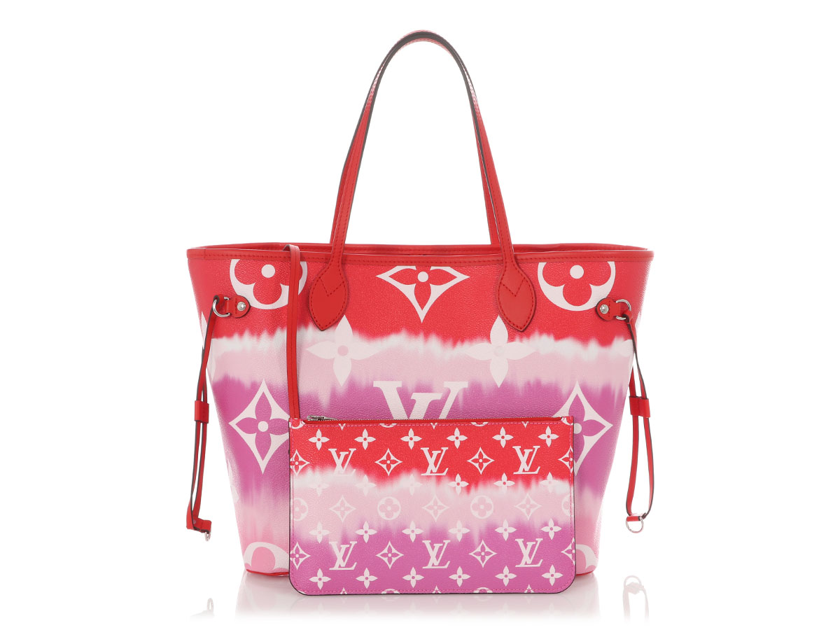 Monogram Louis Vuitton Neverfull White Pink Louis Vuitton Red