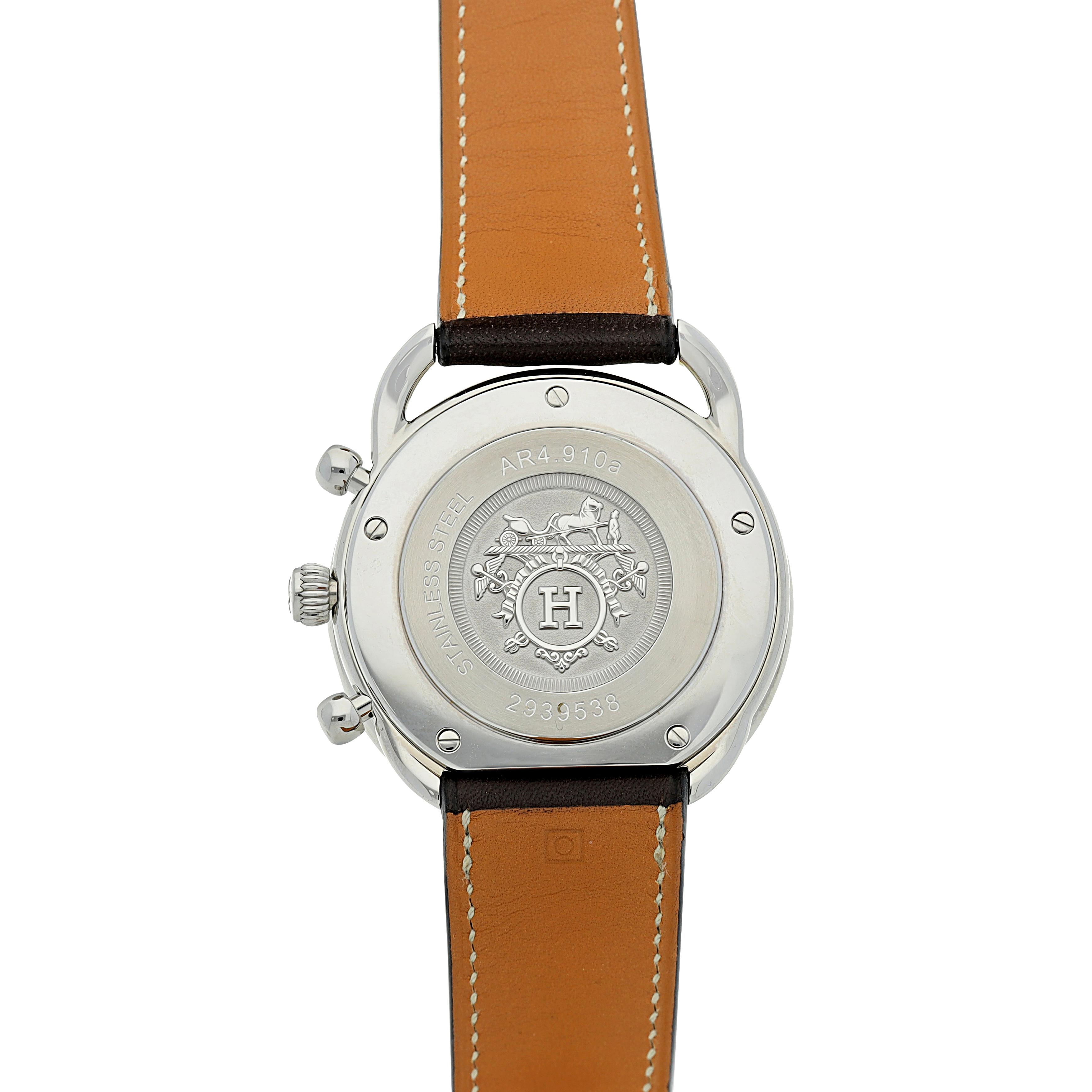 HERMES Arceau AR4.910 2****** Brown Men\'s Wrist Watch Hermès Arceau Reference AR4.910, A Stainless Steel Automatic  main image 3
