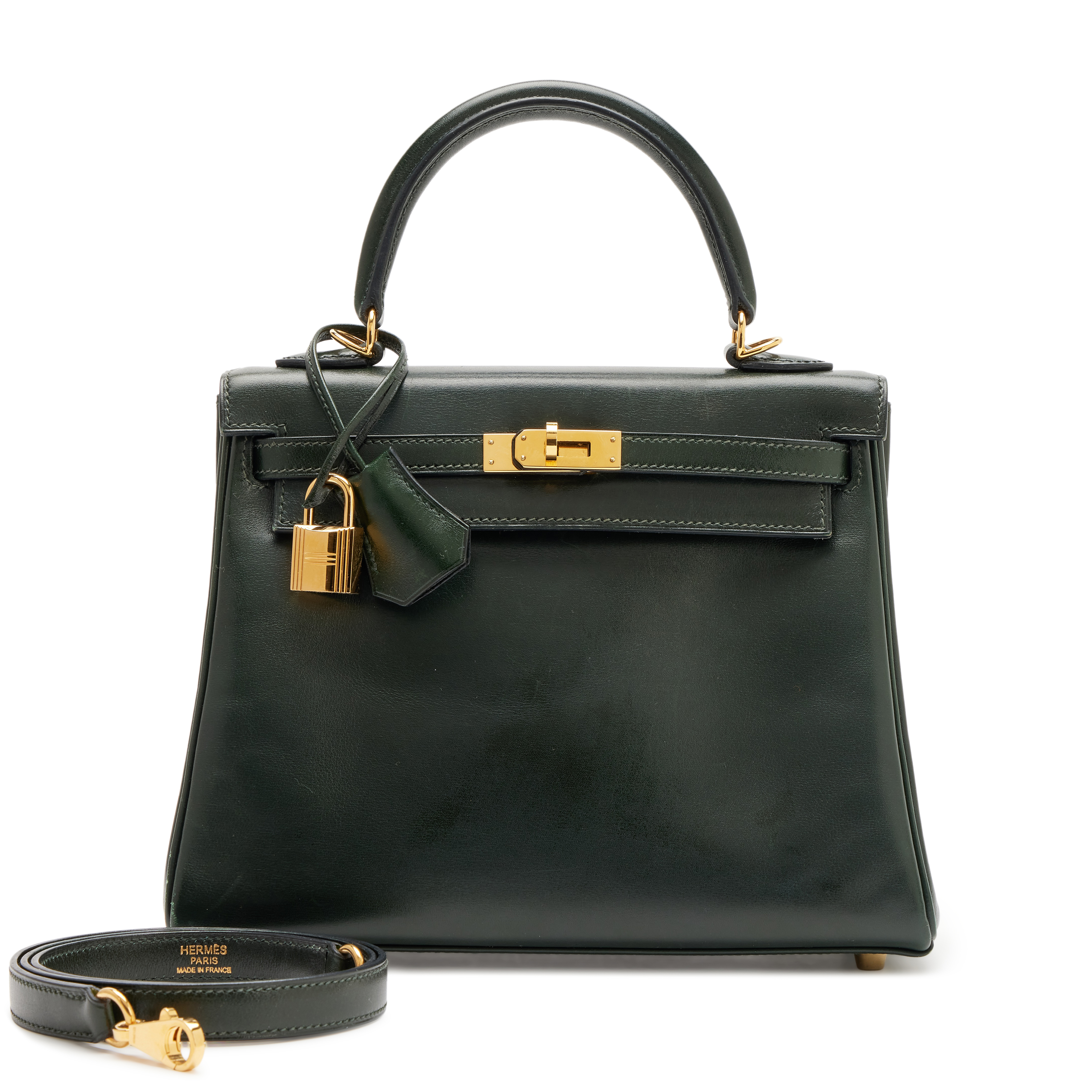 Hermès Vert Fonce Box Calf Retourne Kelly 25 Gold Hardware, 2008