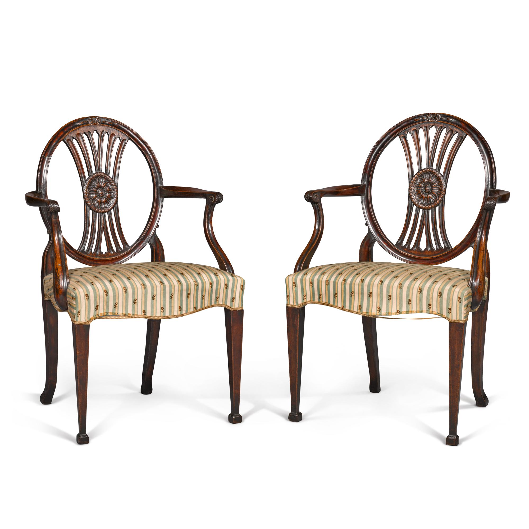 A pair of III mahogany armchairs, circa 1780 STYLE London