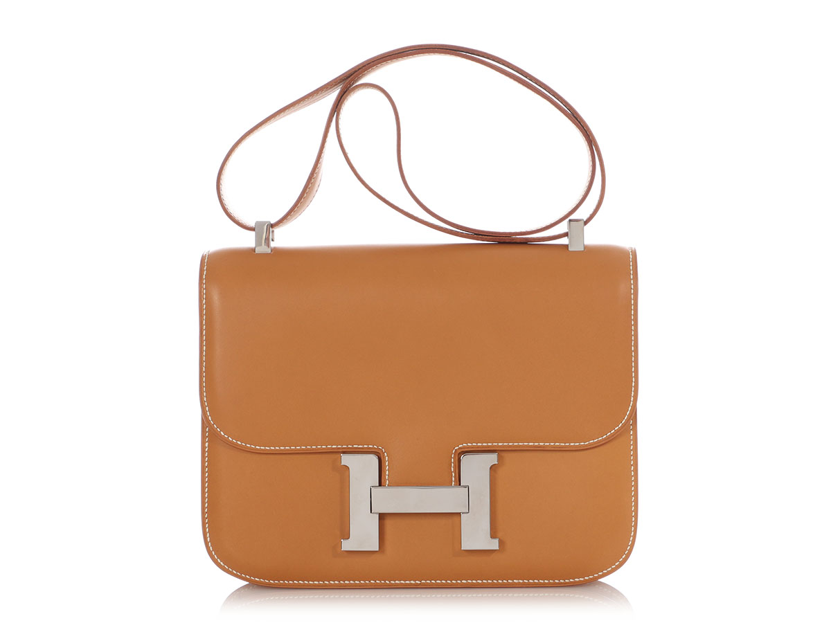 Hermès Vintage Vache Natural Constance 23 Palladium Hardware, 1998