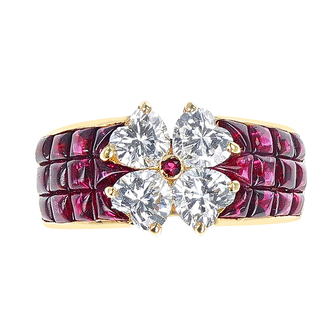 Van Cleef Arpels Vintage Gold, Ruby And Diamond Mystery Band