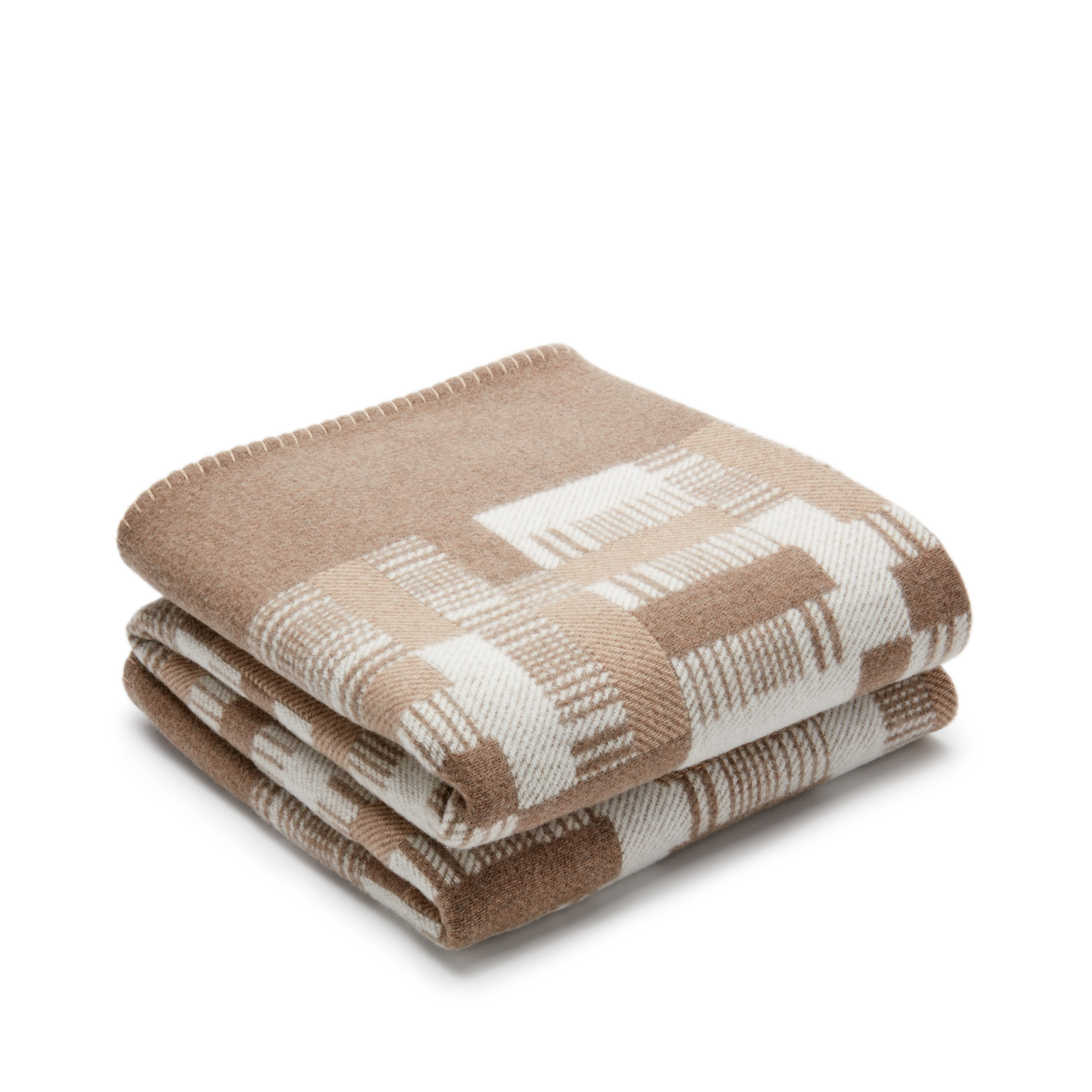 Brown Wool and Cashmere Avalon Paper Block Blanket Handbags