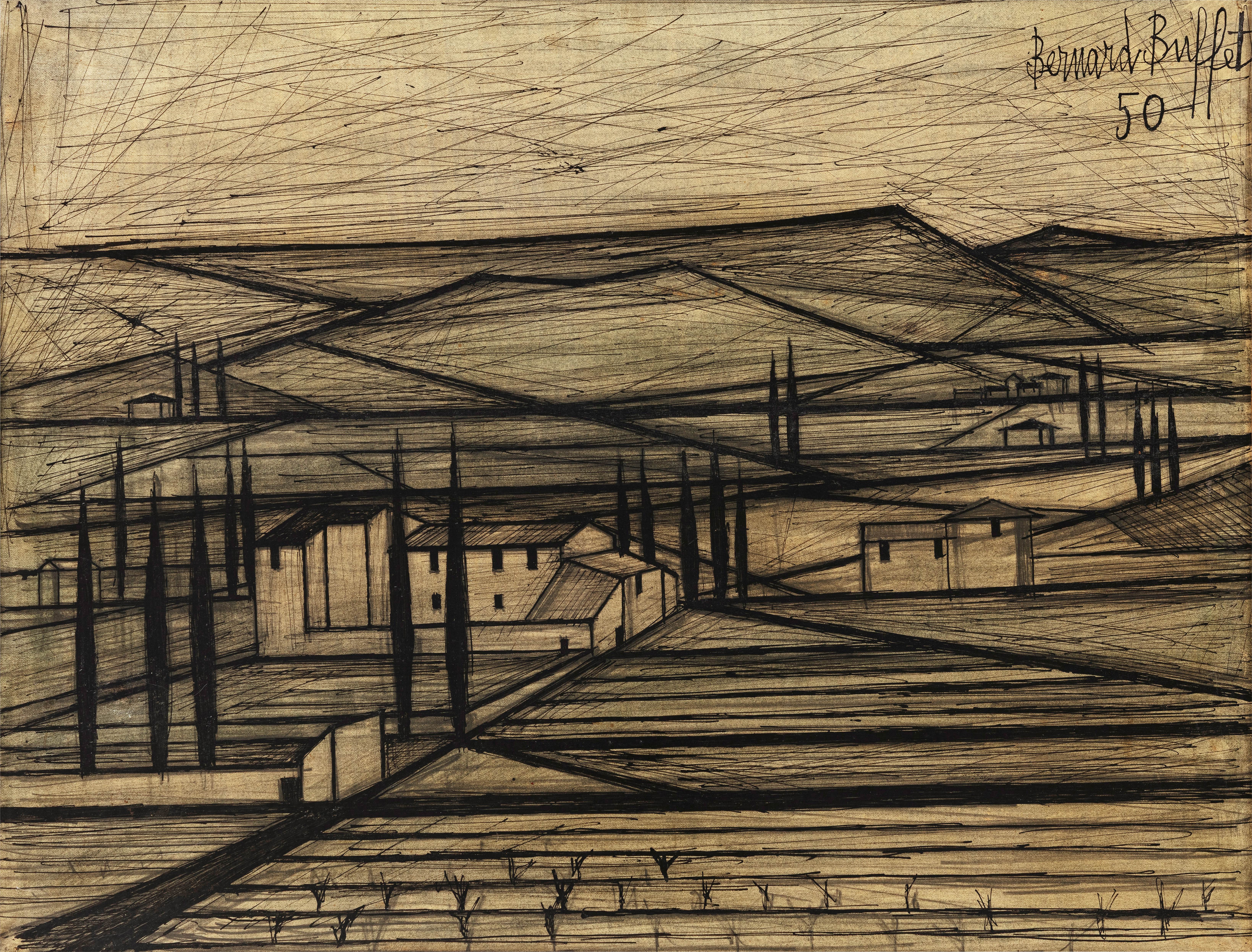 Bernard Buffet Paysage Du Vaucluse Available For Immediate Sale At