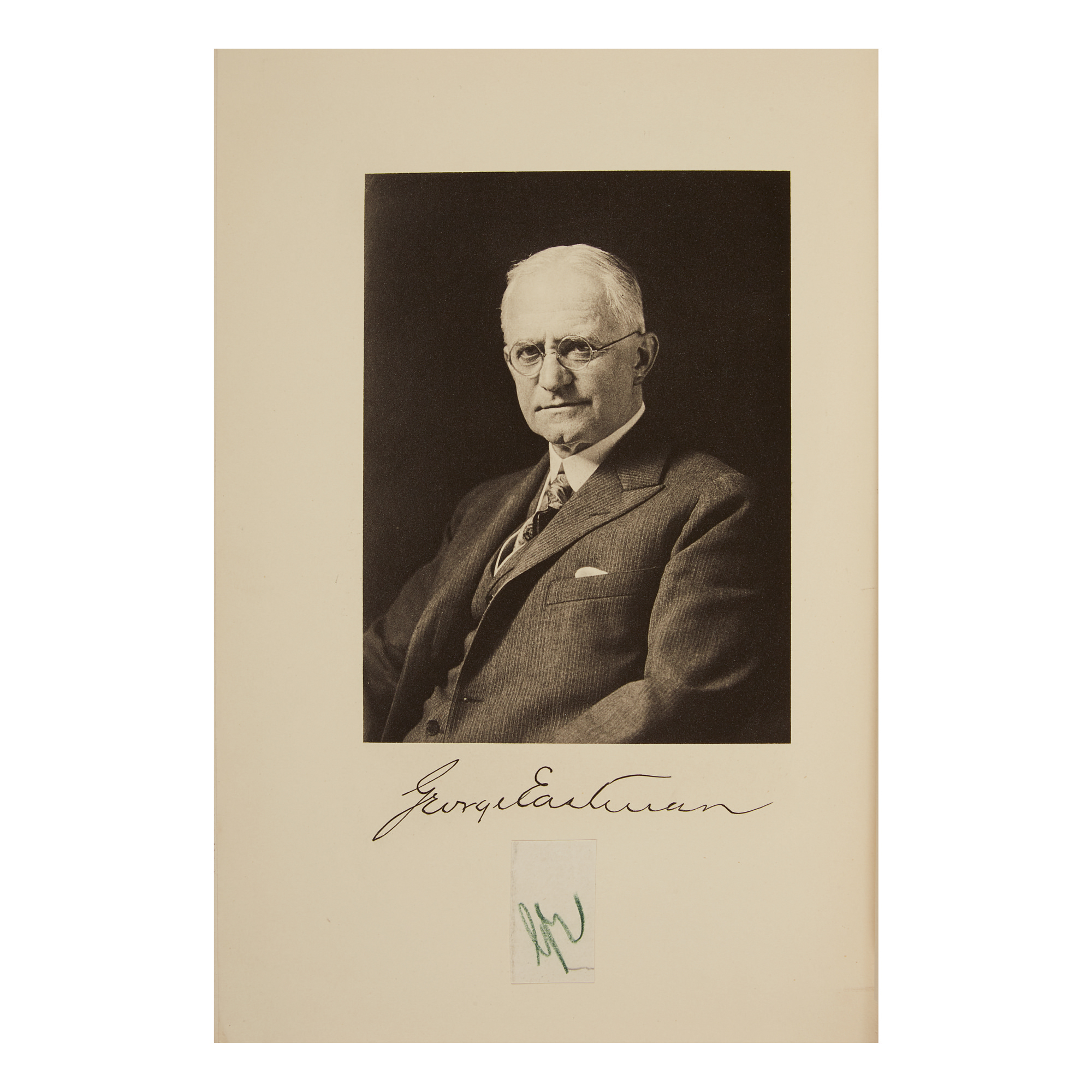 [EASTMAN, GEORGE]; ACKERMAN, CARL W. | George Eastman. With an ...