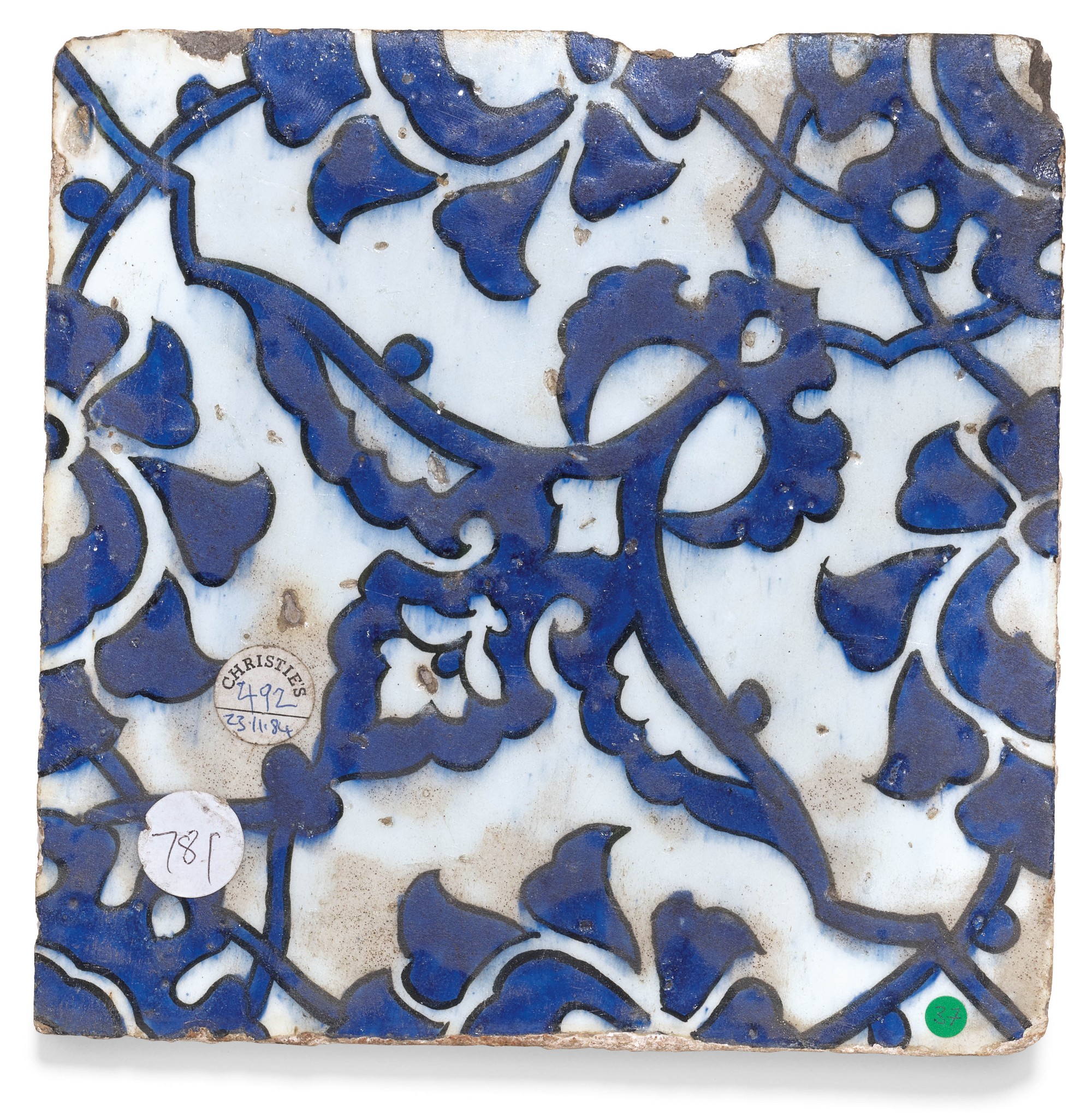 A 'DOME OF THE ROCK' POTTERY TILE, JERUSALEM, MID16TH CENTURY Eclectic London 2020