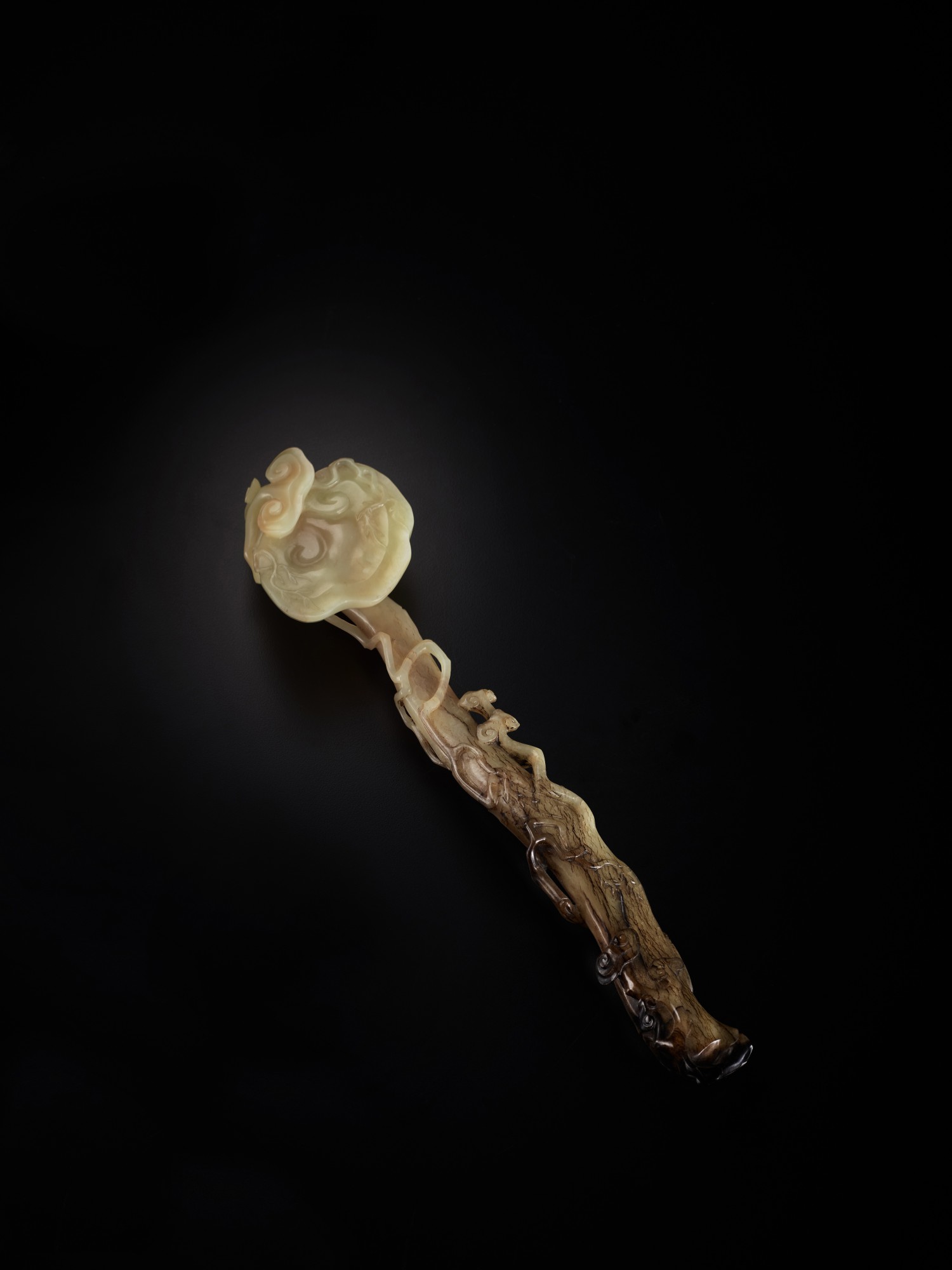 A yellow and russet jade ruyi scepter, Qing dynasty | 清 黃玉雕靈芝如意 ...