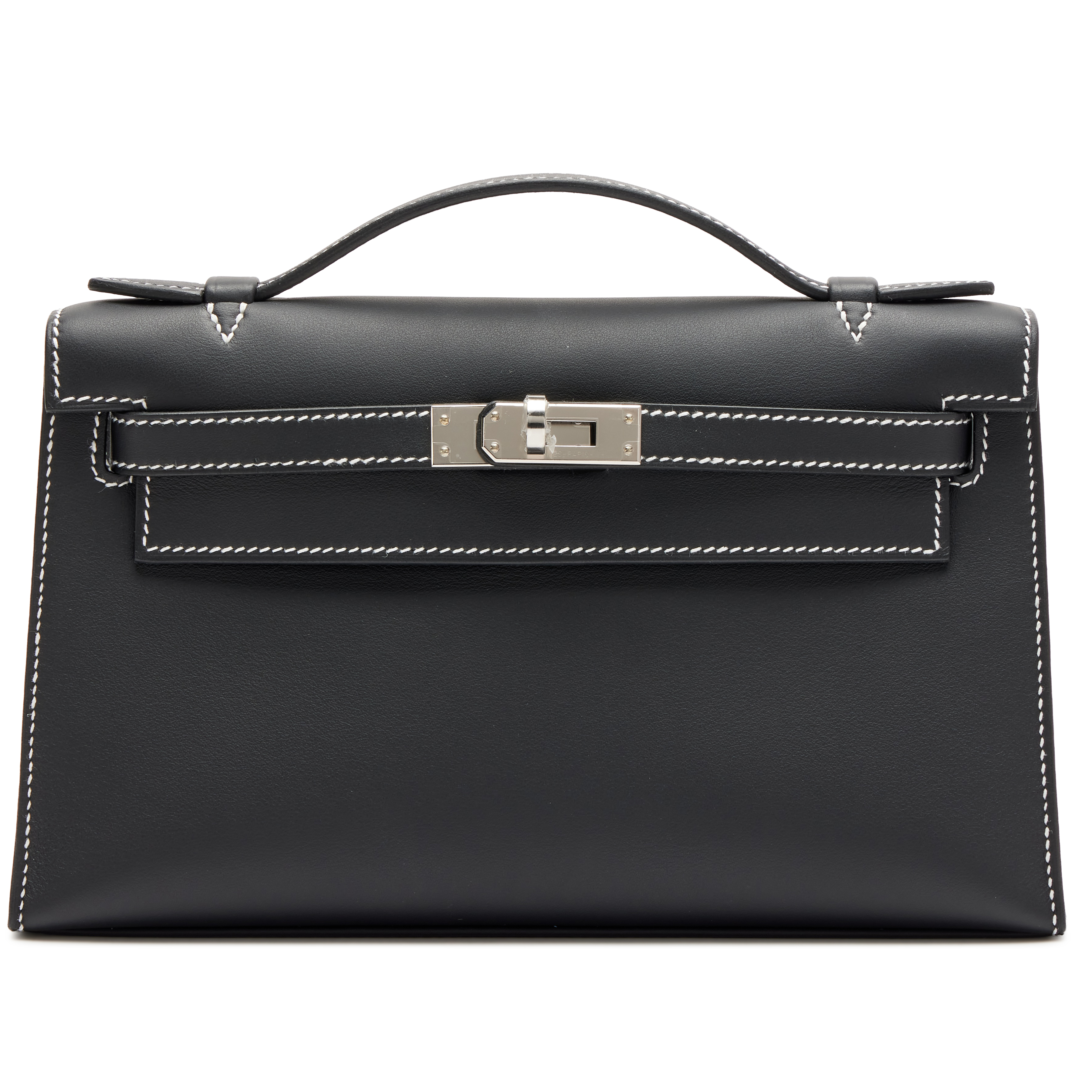 Hermès Black And Gris Perle Swift Verso HSS Kelly Pochette