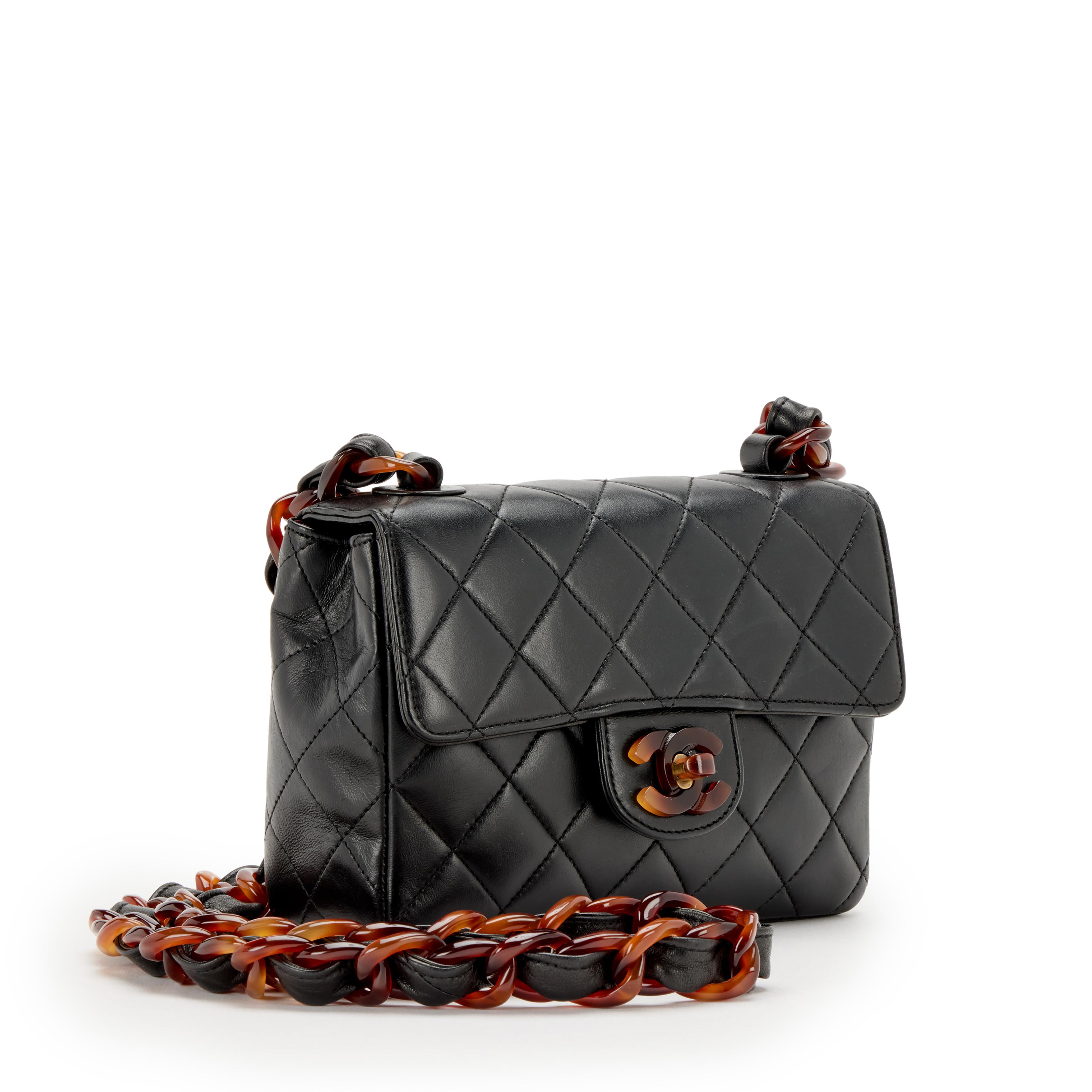 Chanel Vintage Black Quilted Lambskin Mini Classic Flap