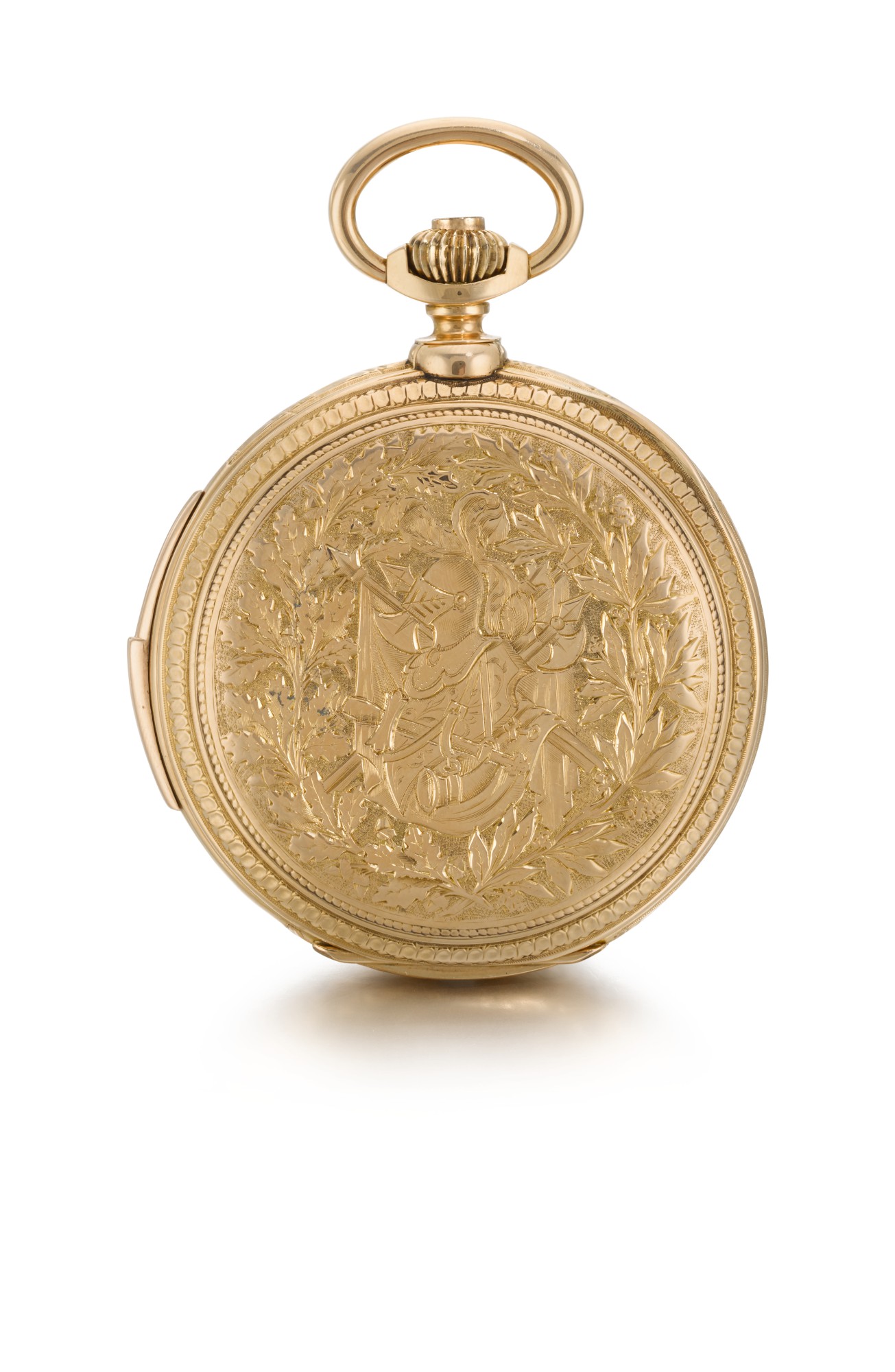A PINK GOLD QUARTER REPEATING KEYLESS LEVER WATCH WITH JACQUEMARTS AUTOMATON CIRCA 1890 [ 粉紅金二問