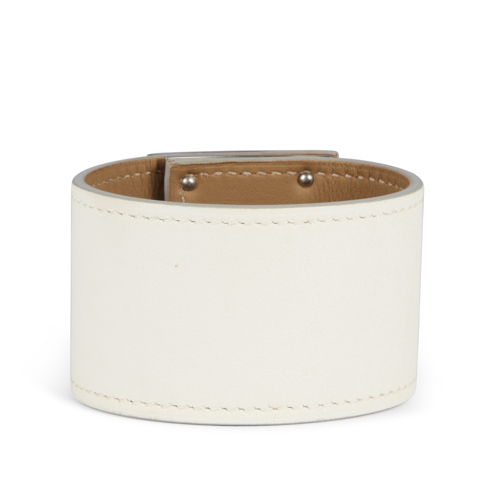 Hermès Craie Swift Kelly Dog Bracelet Palladium Hardware, 2018