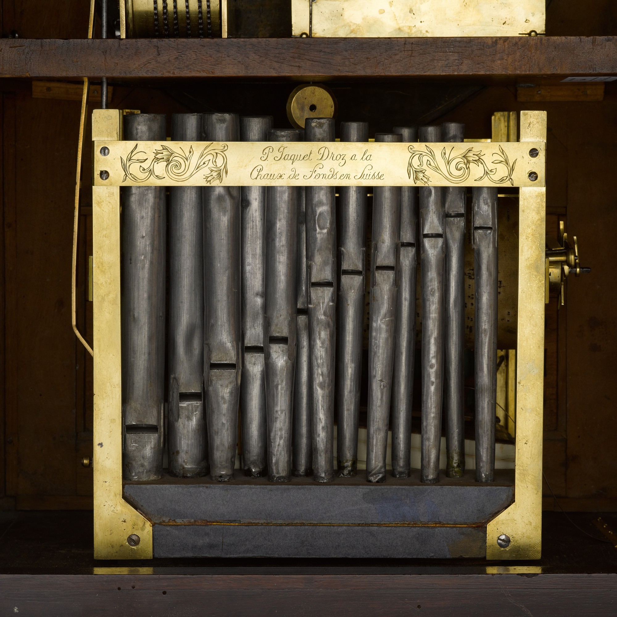 A brassmounted mahogany grandesonnerie striking musical organ clock