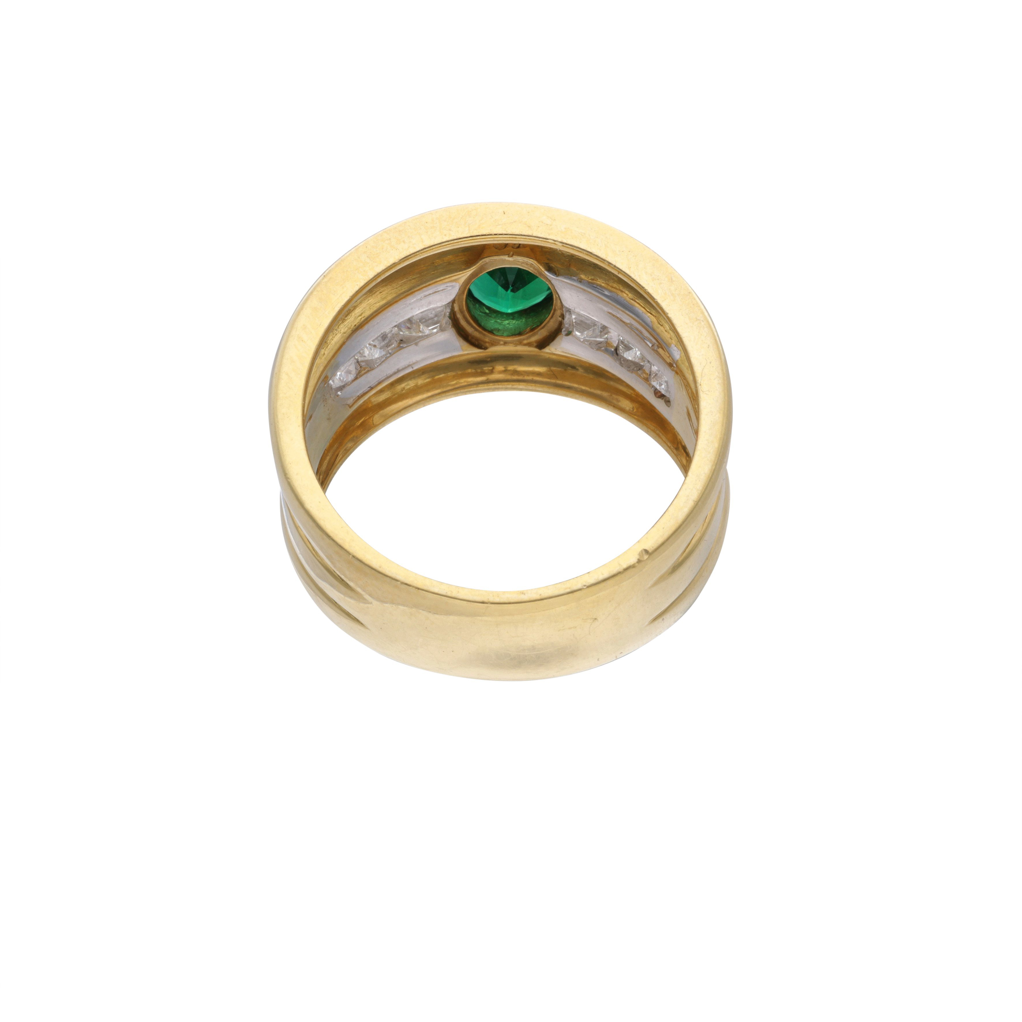 Gold, Emerald And Diamond Ring Band Available For Immediate - Main Image