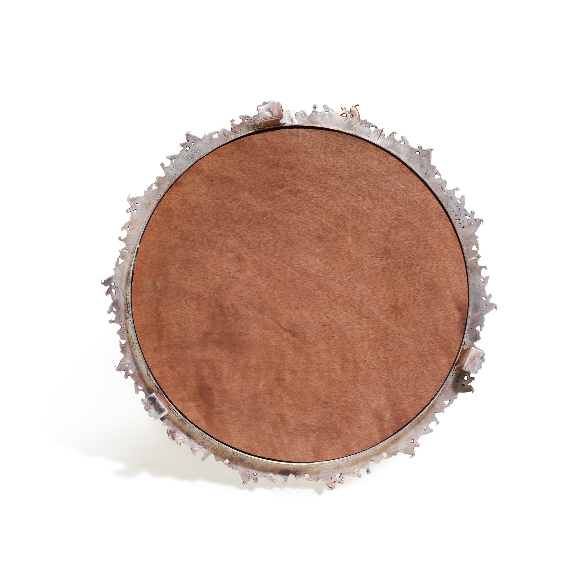 AN ELECTROPLATED MIRROR PLATEAU, JOHN TURTON & CO OF SHEFFIELD, LATE