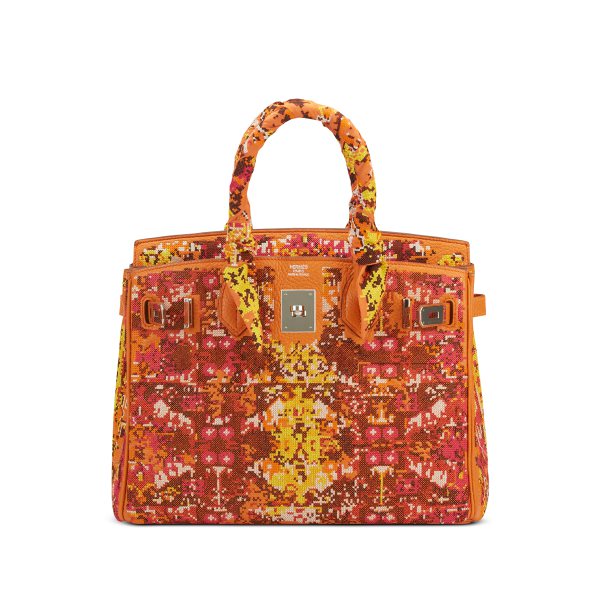 Hermès Birkin 30 – Orange « Persian Rug » Act V Yarn Embroidery By