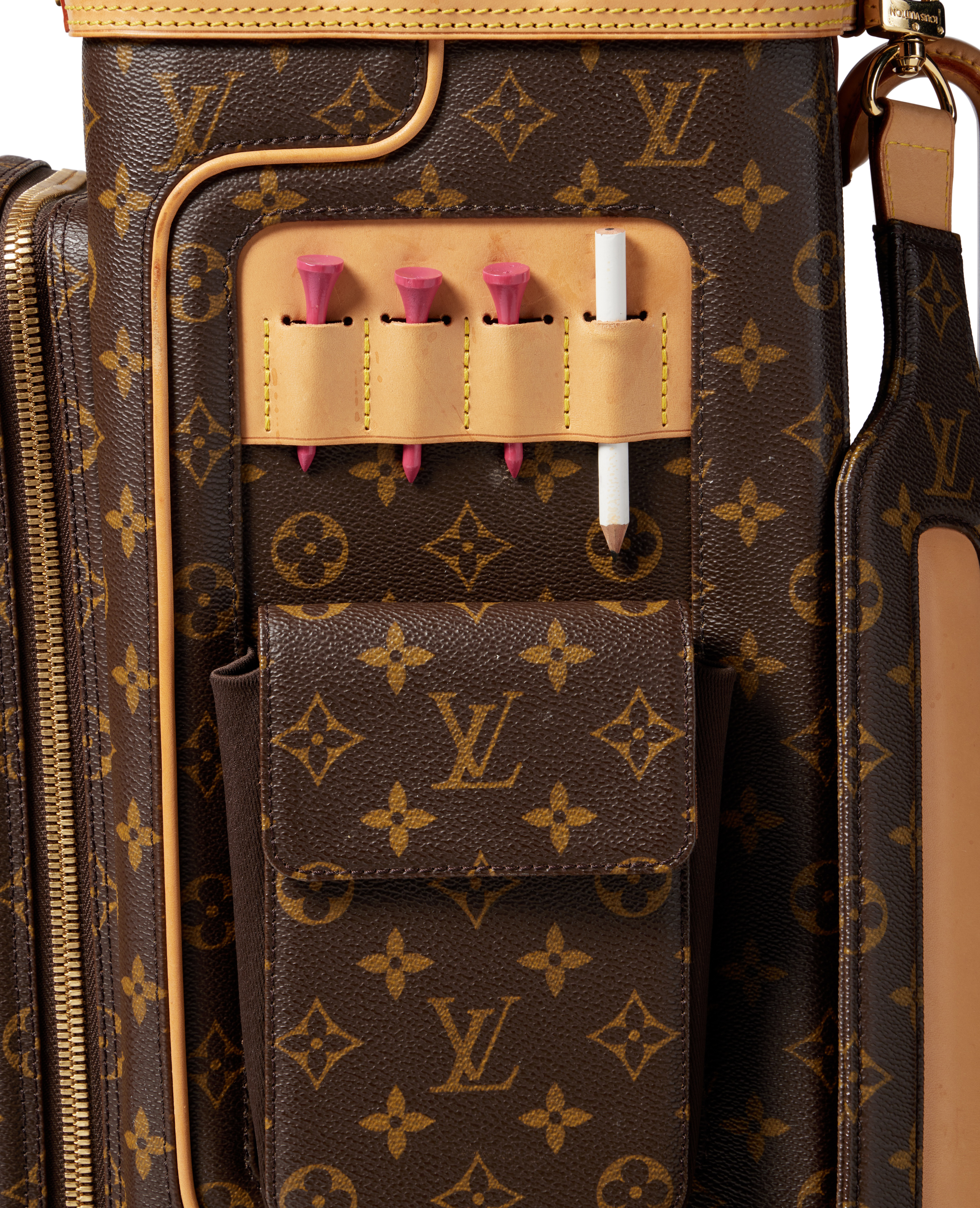 Louis Vuitton Brown Monogram Coated Canvas Golf Bag Gold Hardware